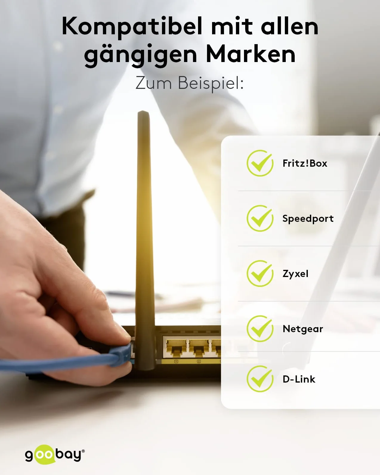 Goobay kabel TAE-F DSL VDSL 3 m czarny