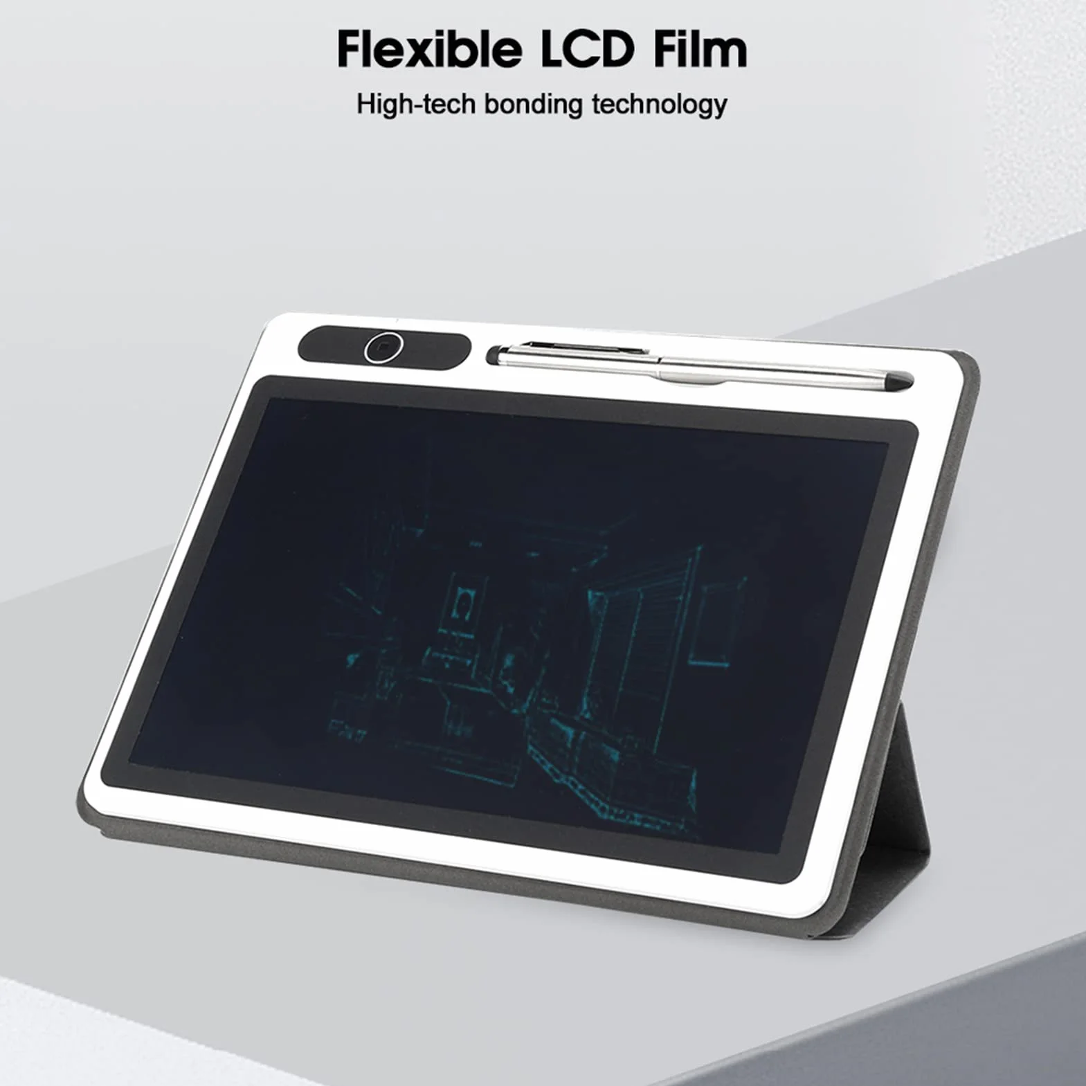 Elektroniczny Notatnik, 9-calowy Tablet do Rysowania LCD Jasne Elastyczne, Podkładka do Rysowania, Narzędzie do Malowania Ręcznego Biznesowe do Pracy i Nauki (czarny (ze skórzanym)