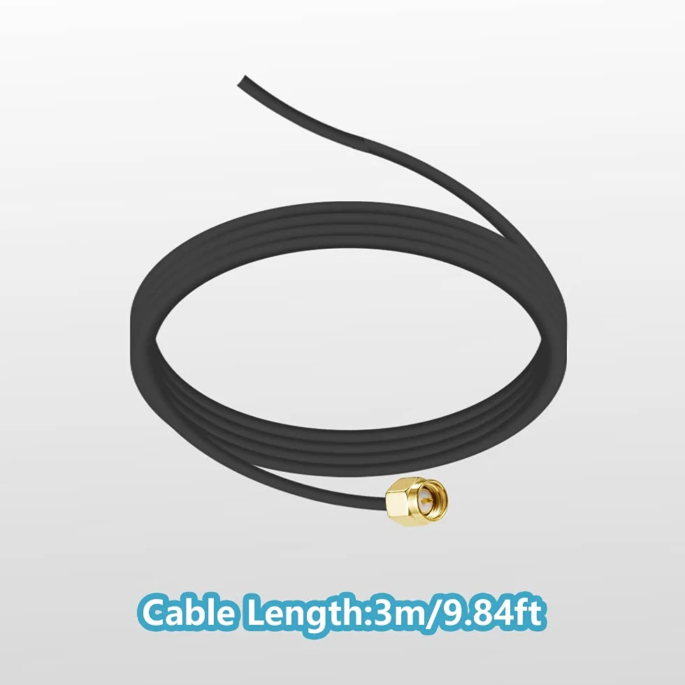 Vecys 868 MHz Antena GSM 3dBi SMA Przedłużacz Anteny 3M RG174 Kabel Magnetyczna Podstawa SMA Męski Adapter Kompatybilny z CCU3 CCU2 HM MOD RPI PCB kit ELV kit Raspberry Matic