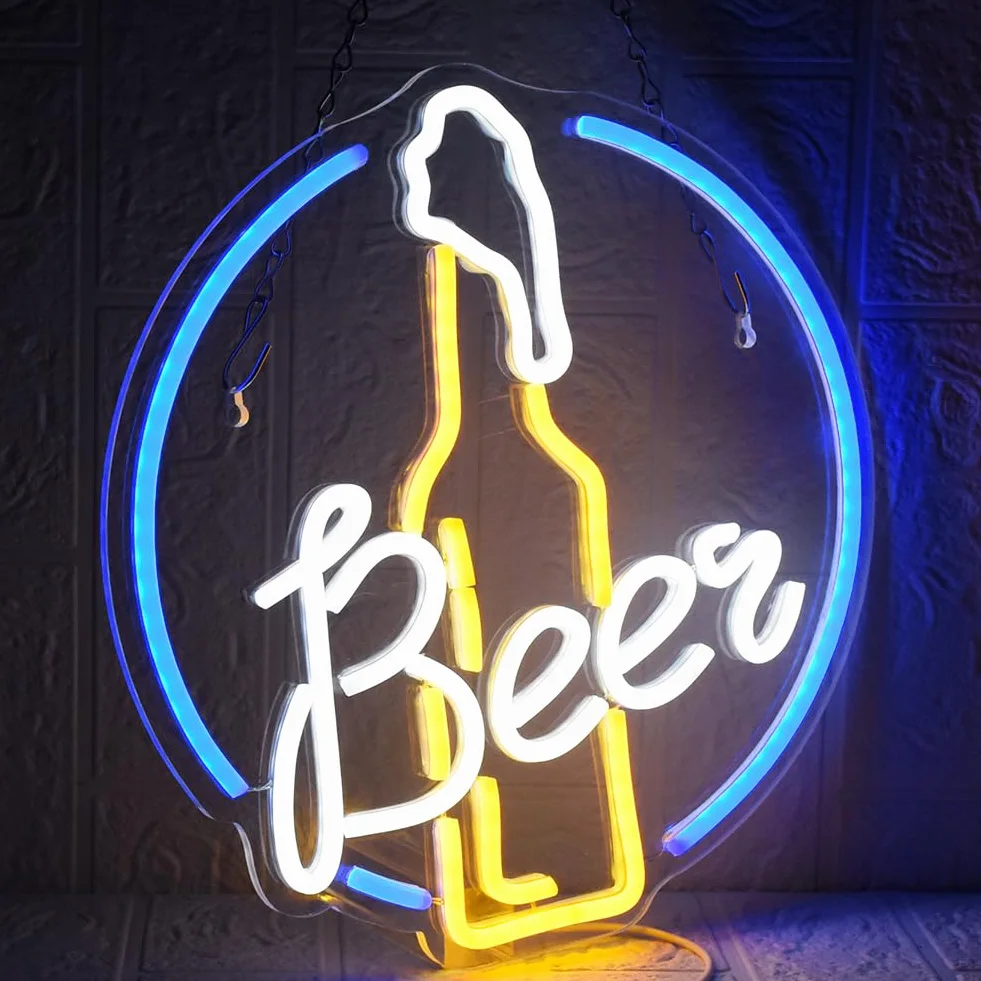 Neon Piwo Neon Znak USB Zasilany Neon Kieliszek do wina w kształcie Neon Pokój Bar Party Showcase Świąteczna dekoracja ścienna Neon