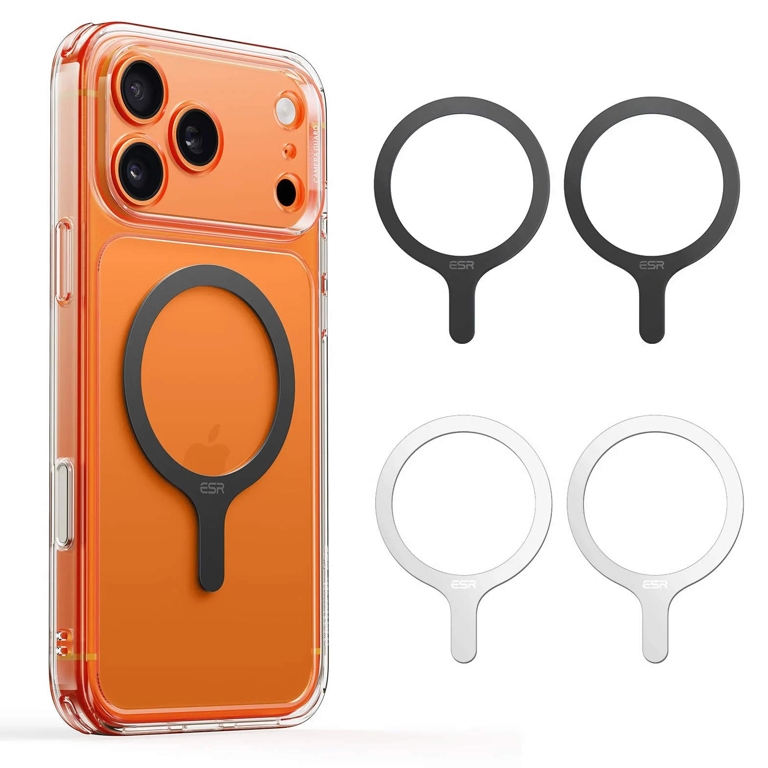 ESR MagSafe metalowy pierścień magnetyczny zestaw konwersji ładowarki bezprzewodowej do iPhone 17 16 16e 15 Galaxy S25 Google Pixel 10