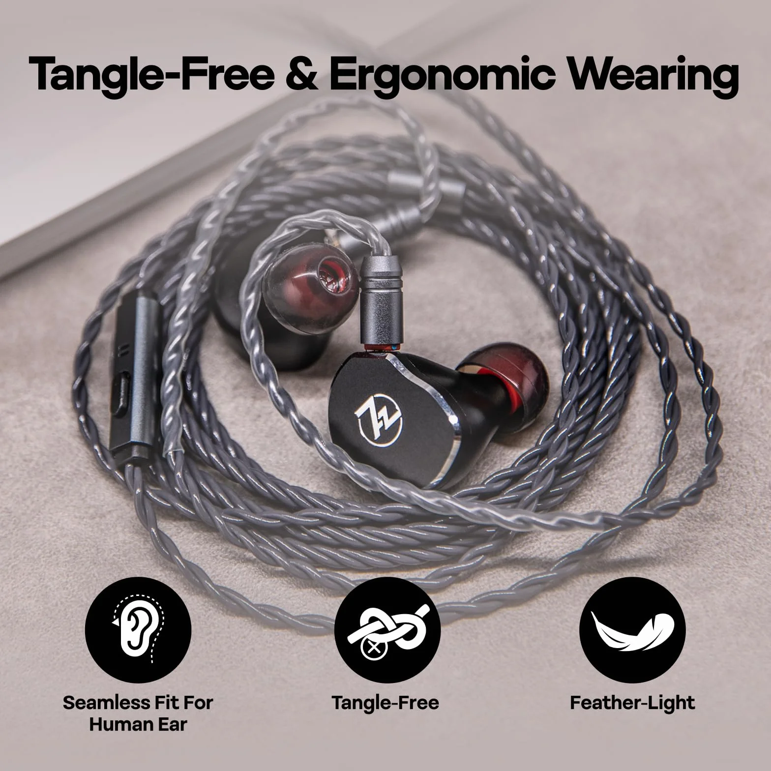 Tripowin Grace Odpinany posrebrzany beztlenowa miedź OFC In Ear kabel słuchawkowy z mikrofonem 0,78 mm 2pin