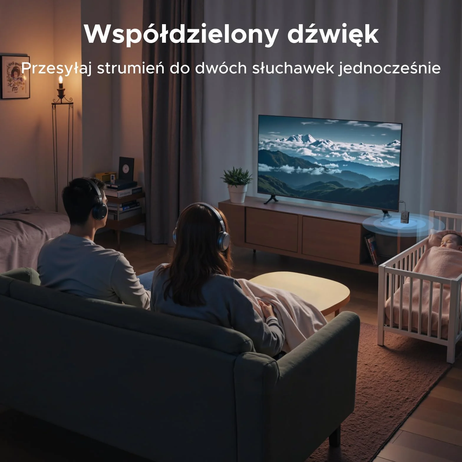 UGREEN Adapter Bluetooth 5.4 do samolotu, nadajnik AUX 3,5 mm, 19h baterii