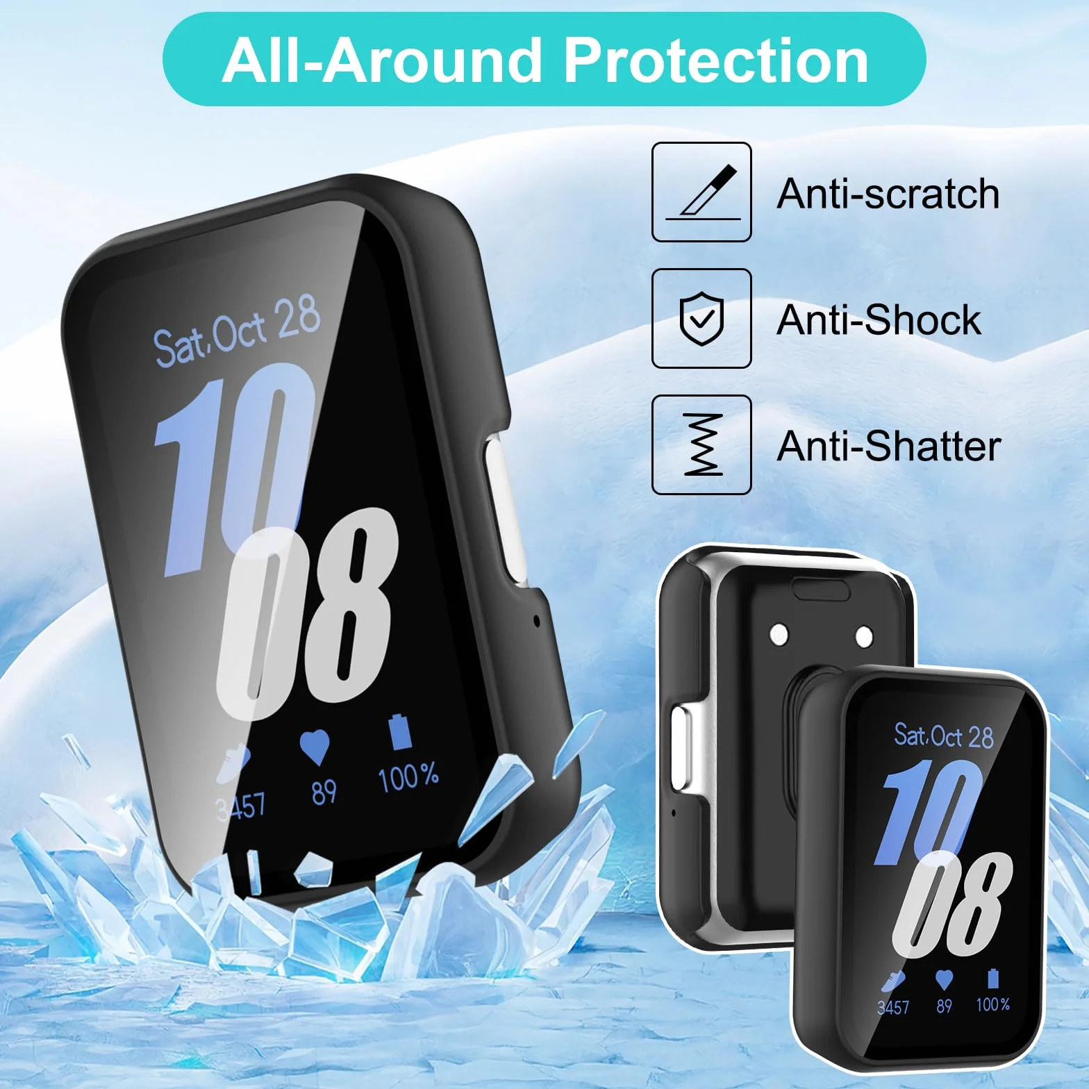 Pokrowiec ochronny do Samsung Galaxy Fit 3, twardy PC, szkło hartowane, odporny na zarysowania