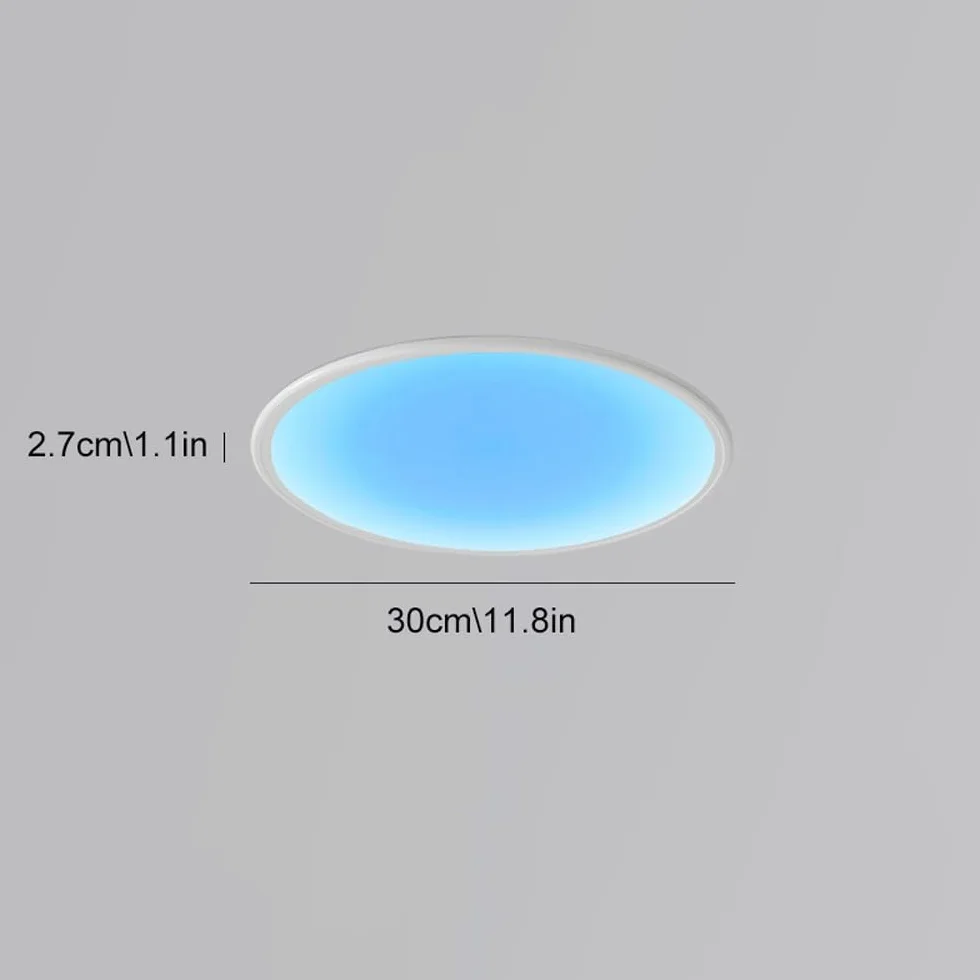 Lampy sufitowe z widocznym montażem Clear Sky, Lampa sufitowa Blue Sky Light, Okrągłe lampy sufitowe LED do montażu podtynkowego, Ściemnialne oświetlenie sufitowe do przedpokoju, salonu, kuchni