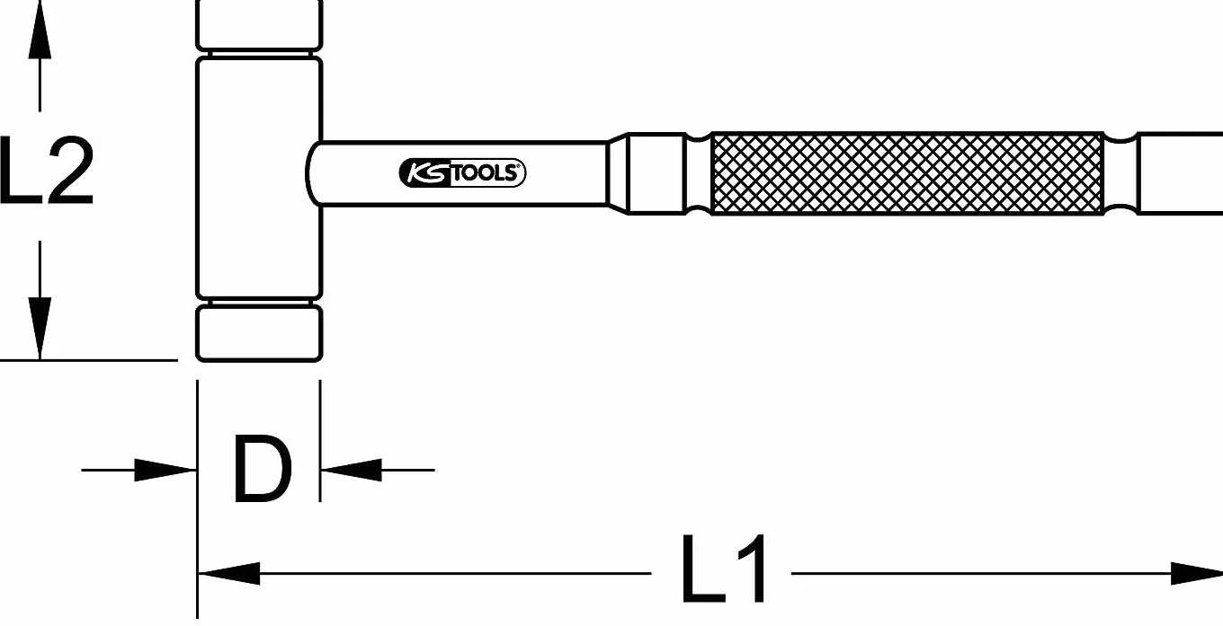 KS Tools 140.2082 Mlotek mosiezny, 260mm
