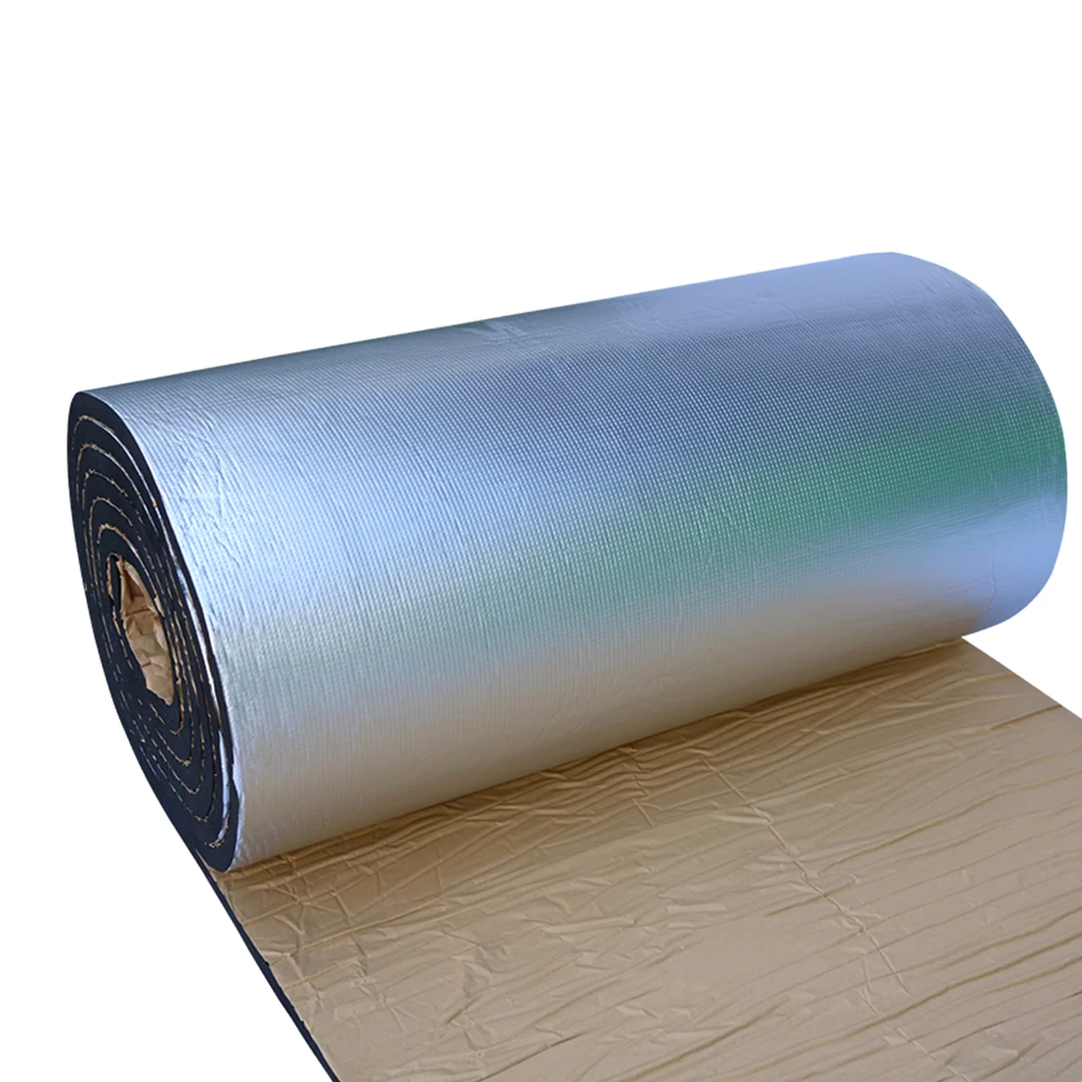 Folia izolacyjna, samoprzylepna folia aluminiowa izolacja akustyczna bawełna, mata z materiału tłumiącego dźwięk samochodu, izolacja akustyczna i cieplna do pojazdu, biwakowania, izolacji cieplnej, 5 mm (THK), 1 * 8 m (8 m²)