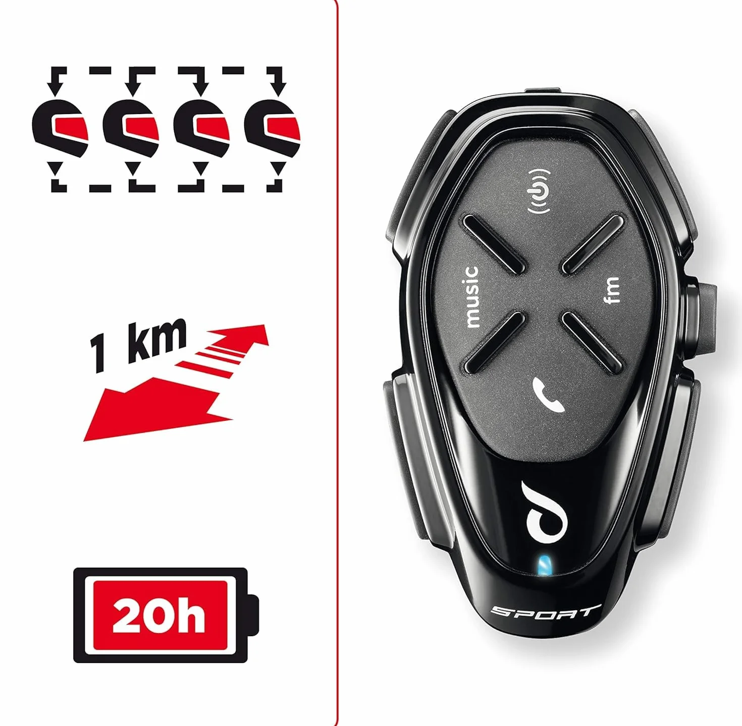Interphone Sport Single Pack Zestaw Słuchawkowy, Czarny, ‎23 x 17 x 7 cm; 55 g
