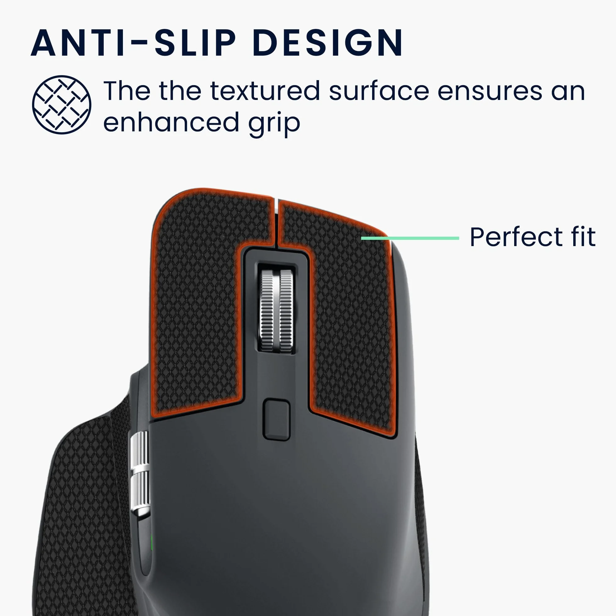 kwmobile Podkładki antypoślizgowe kompatybilne z Logitech MX Master 3S - PU Leather Gaming Grip Stickers - Black