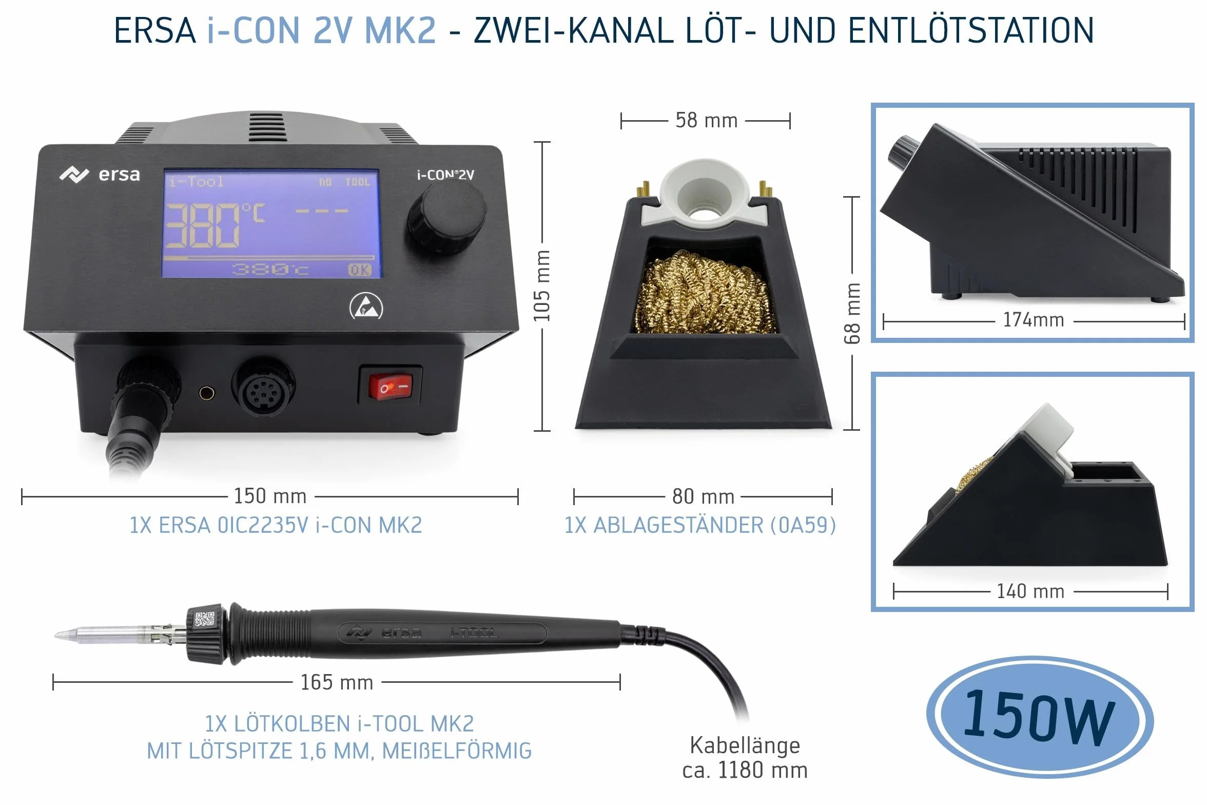 Ersa Stacja lutownicza 150 W 150-450°C