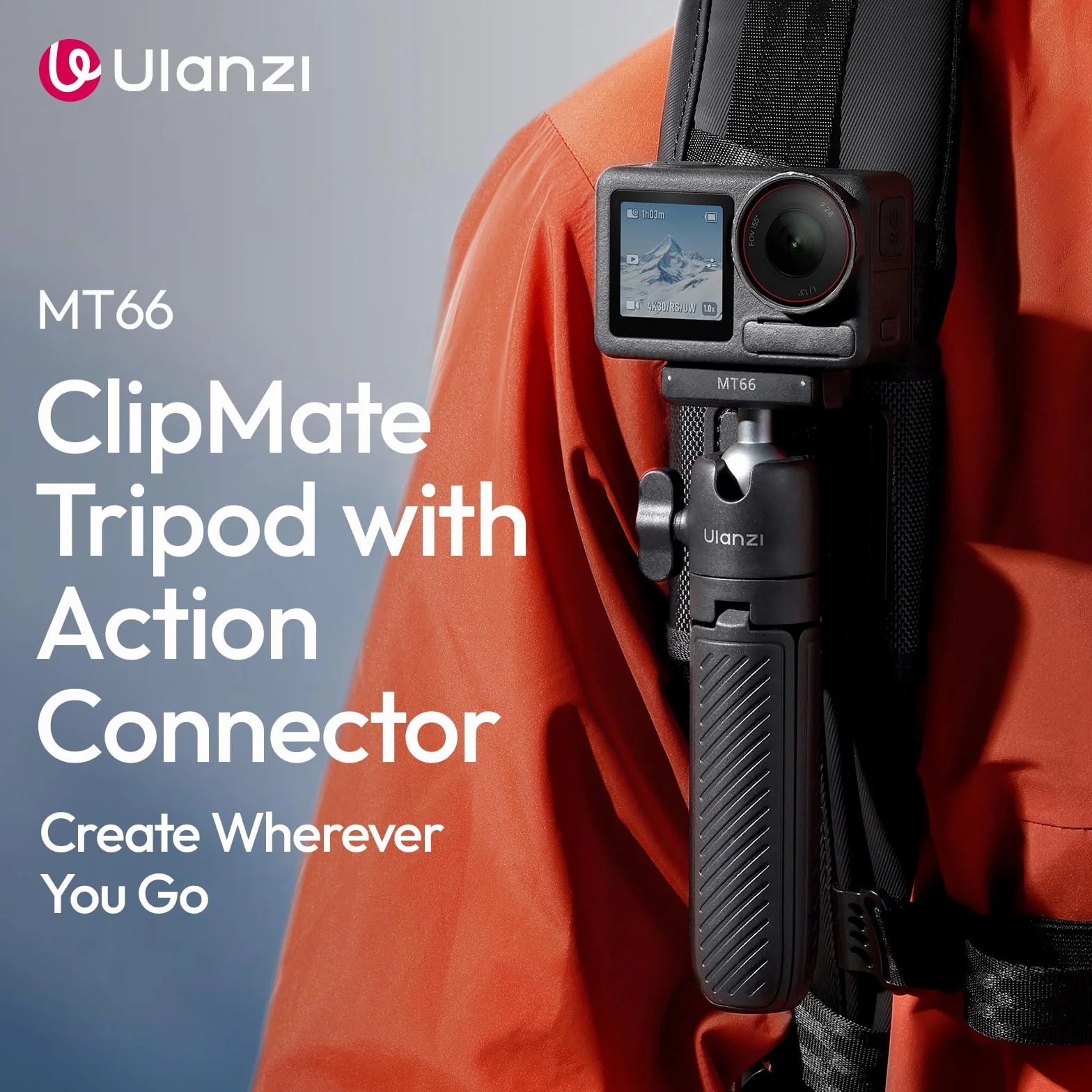 ULANZI MT66 Mini statyw przenośny do kamery z interfejsem magnetycznym DJI Action, kompatybilny z DJI Osmo Action 5pro/4/3