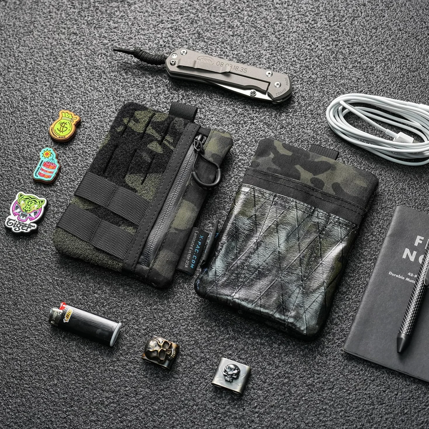 VIPERADE VE27 EDC mały organizer kieszonkowy EDC z 4 kieszeniami, mała torba na narzędzia, organizer na narzędzia EDC z powierzchnią na rzep