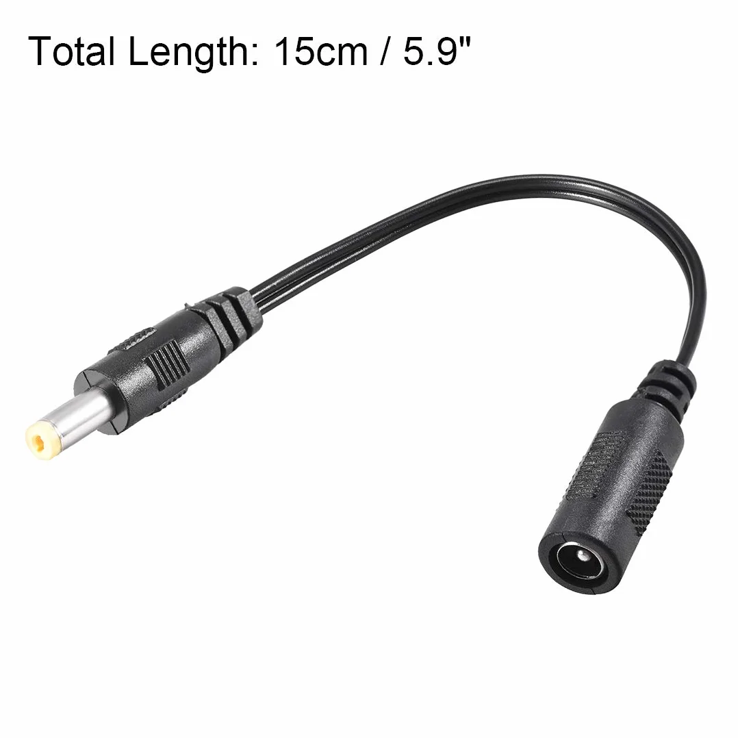 sourcing map Adapter łącznik konwerter 5,5 x 2,1 mm do 4,8 x 1,7 mm 1A 15 cm DC