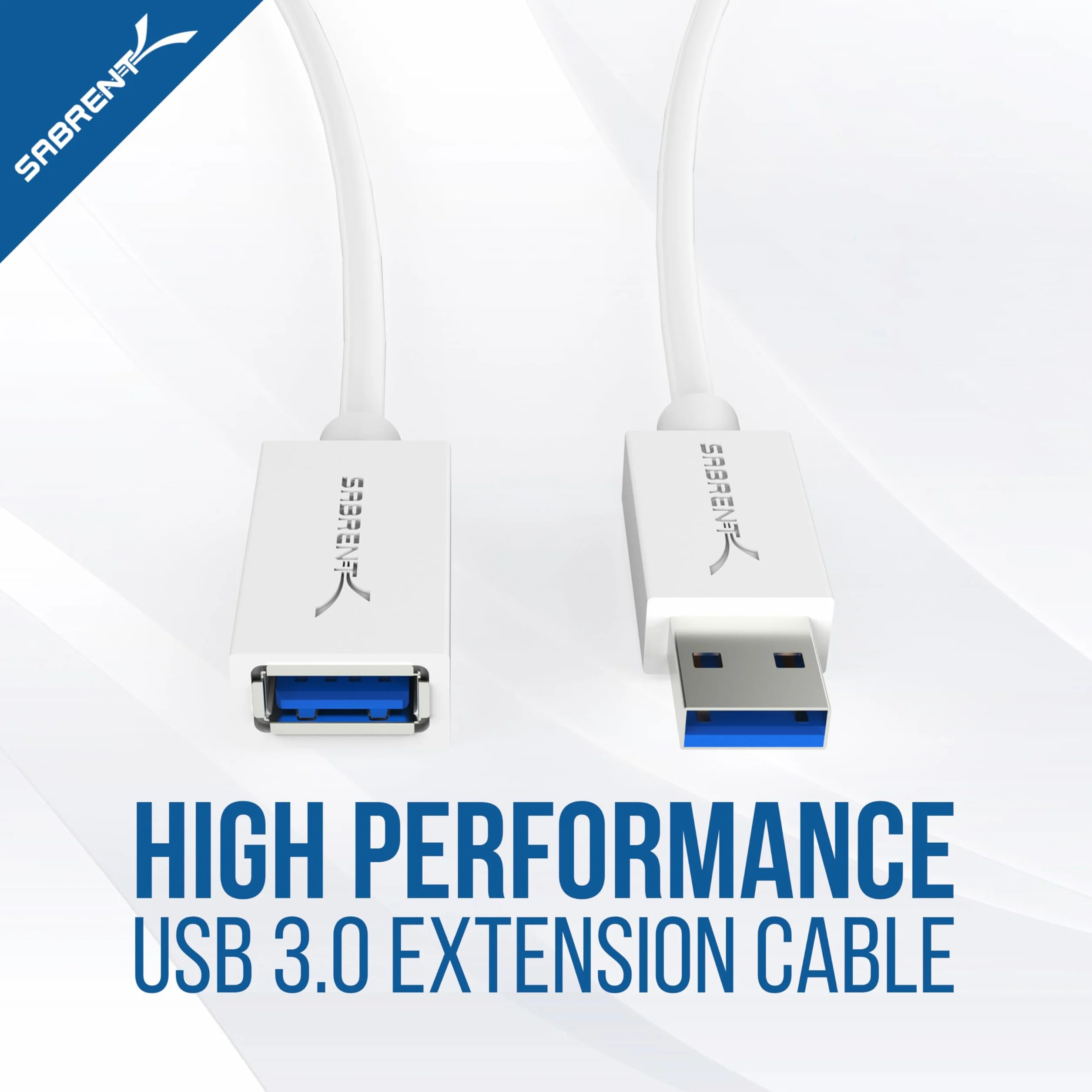 Sabrent Kabel przedłużający USB 3.0 A-męski na A biały 3 stopy CB-303W