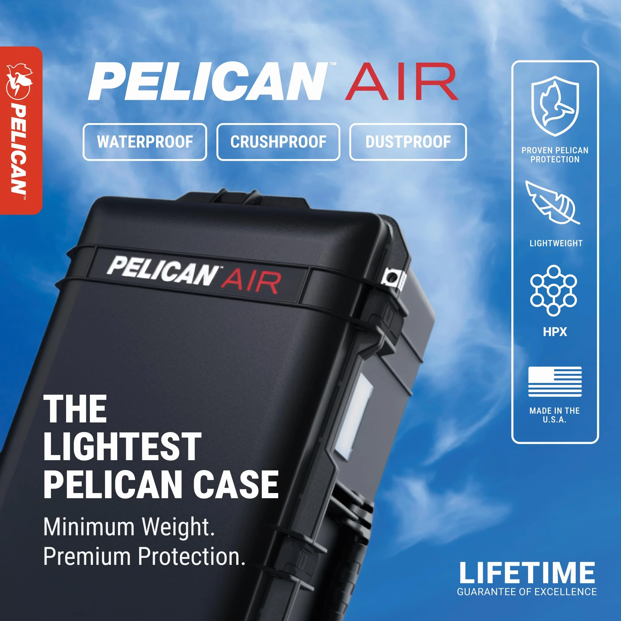 Pelican Air 1615 etui z przegrodami trekkingowymi czarny 016150-0051-110