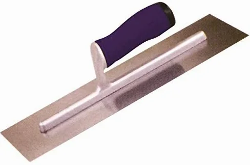 Edward Tools Kielnia wykończeniowa do cementu i betonu 30 cm x 10 cm, hartowana stal węglowa, lekki montaż ze stopu, ergonomiczny miękki gumowy uchwyt dla mniejszego zmęczenia