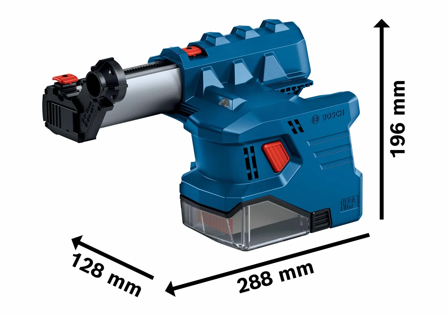 Bosch Professional: system odsysania pyłu do młotów GDE 12 (SDS plus, filtr HEPA, do modelu GBH 185-LI)