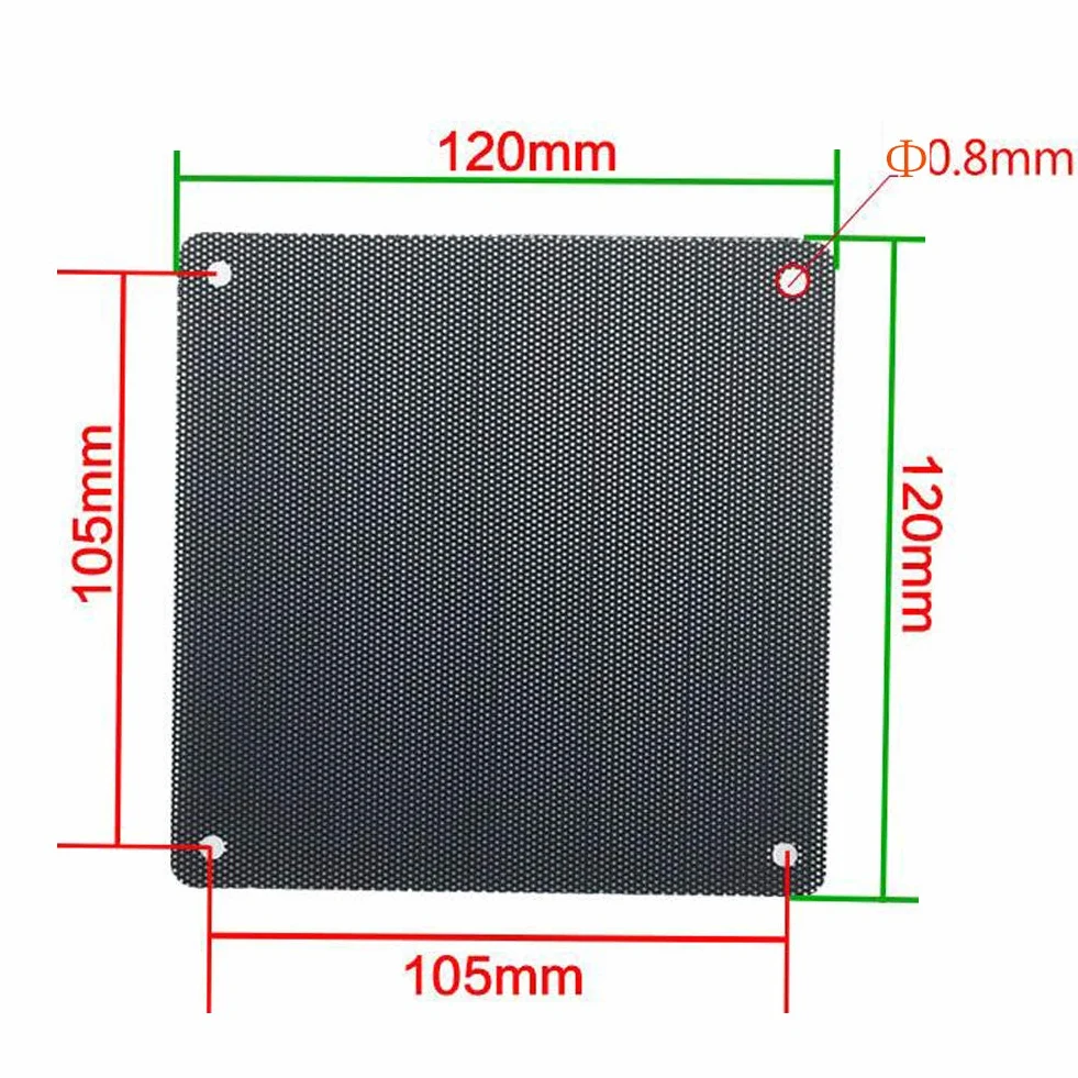 Osłona wentylatora z filtrem drobnego pyłu 120 mm/140 mm, 10 sztuk, czarna