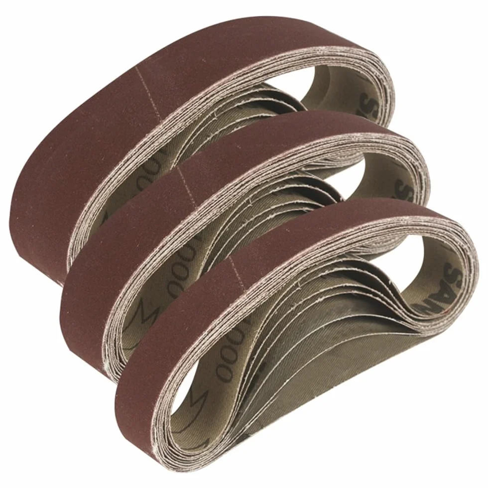 Taśmy szlifierskie, Zestaw 10 pasów szlifierskich do szlifowania drewna i skóry, metalu, wiele rozmiarów(10pcs 25mmx330mm)