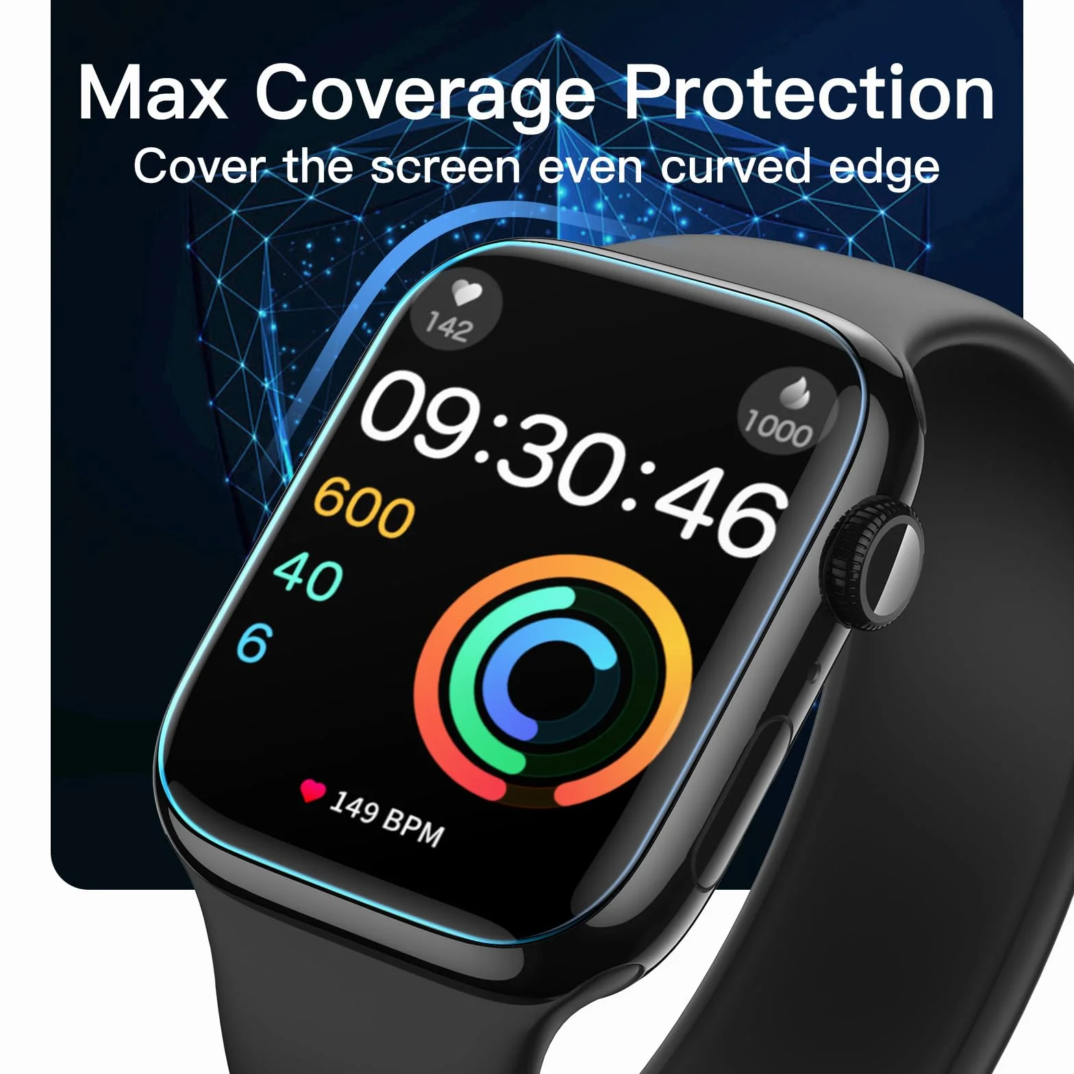 JETech Ochraniacz Ekranu Apple Watch Series 11/10 46mm, Folia TPU Samolecząca, Antyzarysowania HD, 3 Sztuki