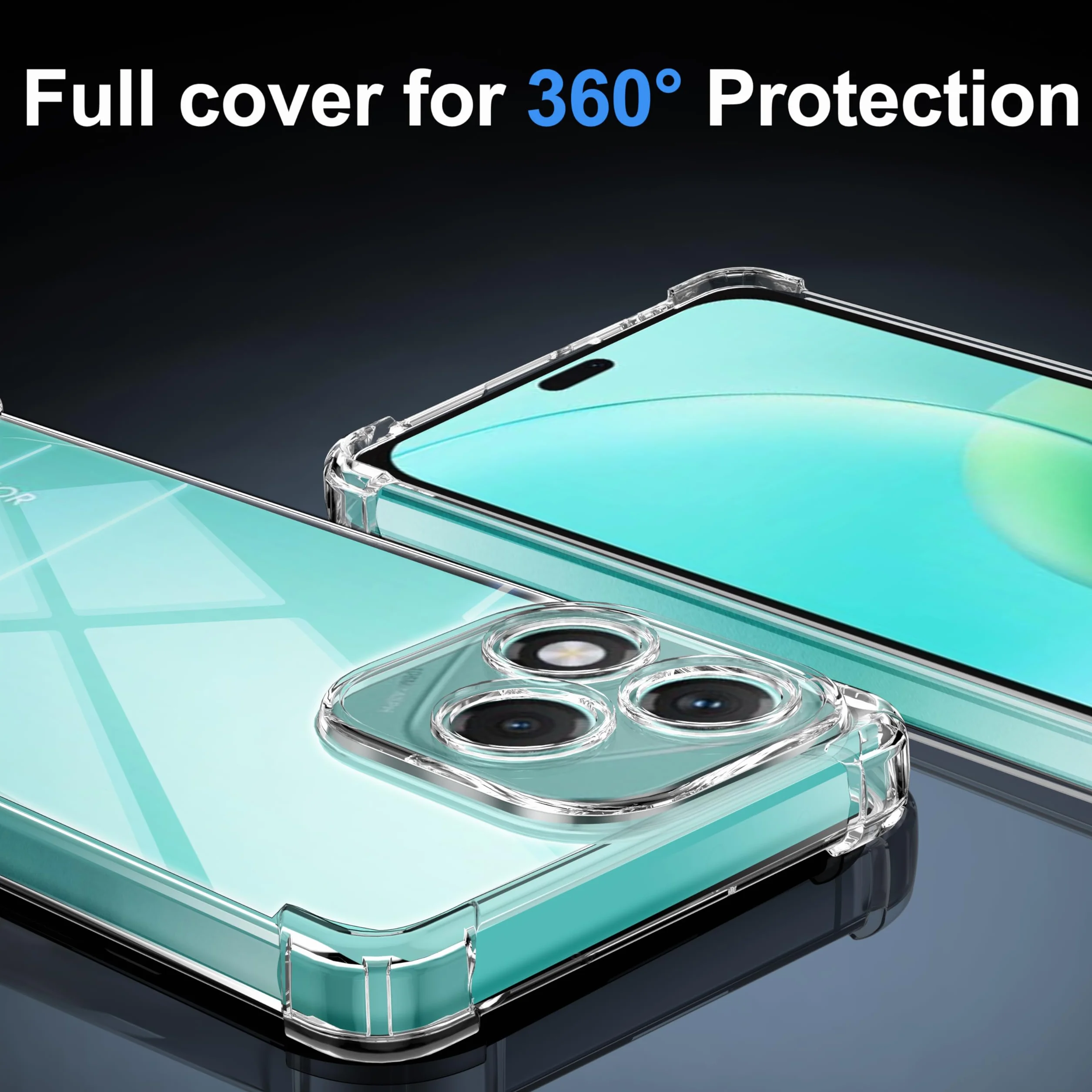 Etui 3 w 1 i szkło hartowane do Honor 400 Lite, TPU Ultra cienka, odporna na wstrząsy obudowa ochronna