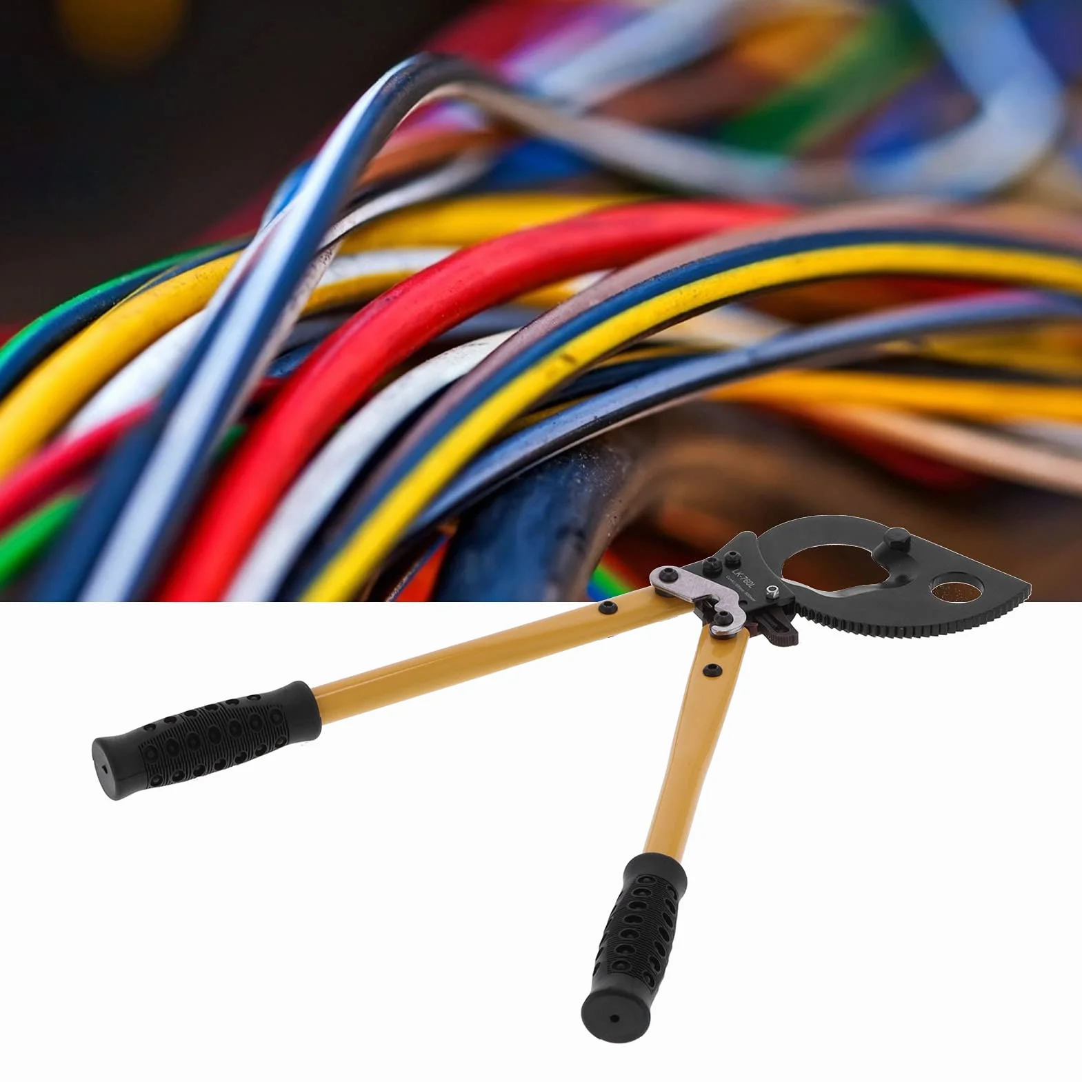 Przecinaki do Drutu Elektryczne, Stalowe Nożyczki z grzechotką Zapadkowe Obcinaki do Kabli Zapadkowy Obcinak do Rur PC Plastikowy Uchwyt Ręczne Narzędzie do Cięcia Drutu do