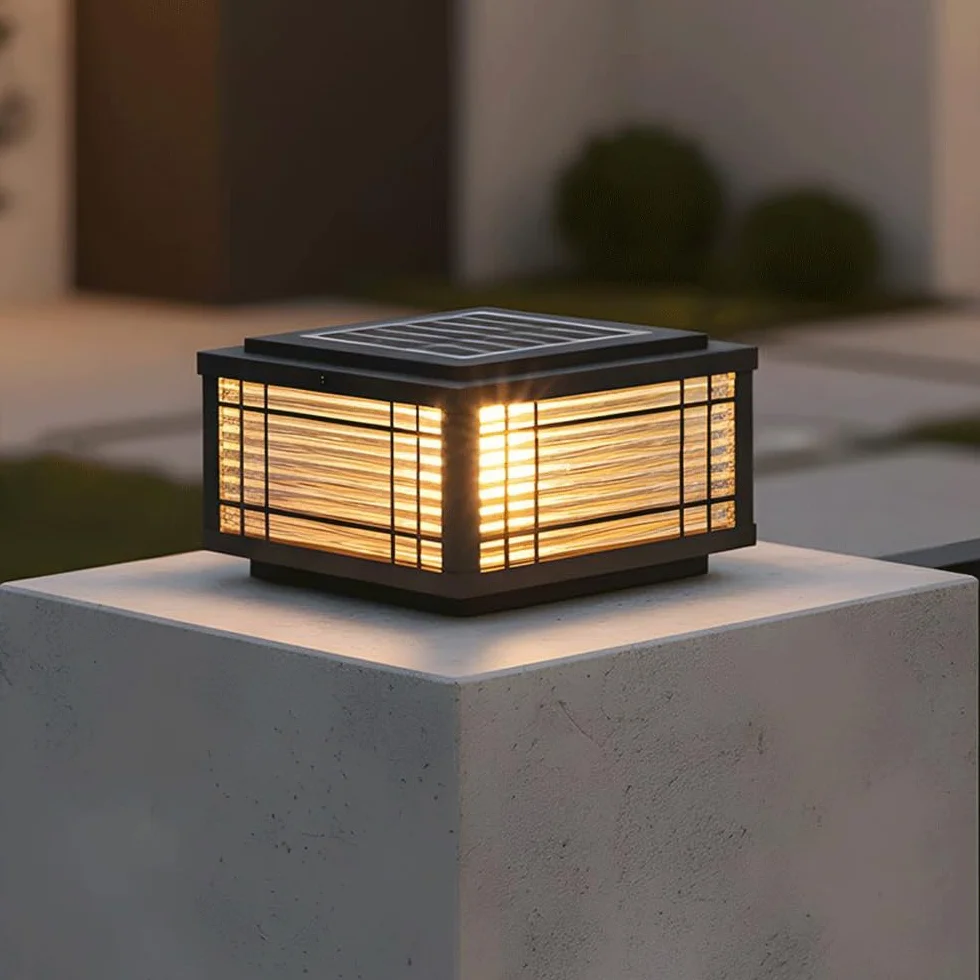 Solarne lampy słupkowe zewnętrzne wodoodporne LED patio brama kolumna kolumna lampa czarna płot pokładowy czapka latarnia podjazd słupki ogrodowe krajobraz molo oświetlenie