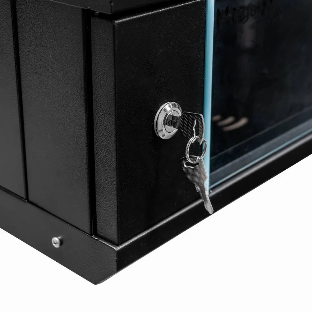 Szafa Rack 19" 6U Wisząca Serwerowa 400 mm Otwierane Boki Metalowa Czarna Mega-M