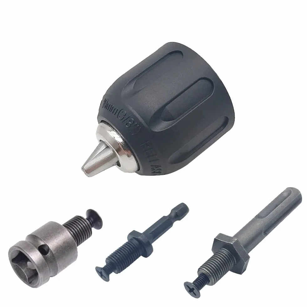0.8-10mm precyzyjny uchwyt wiertarski bez klucza konwerter 3/8 Shank 24UNF adapter do szybkiej wymiany gwintu SDS-Plus 1/4 Shank Hex (kolor: uchwyt i SDS PLUS)
