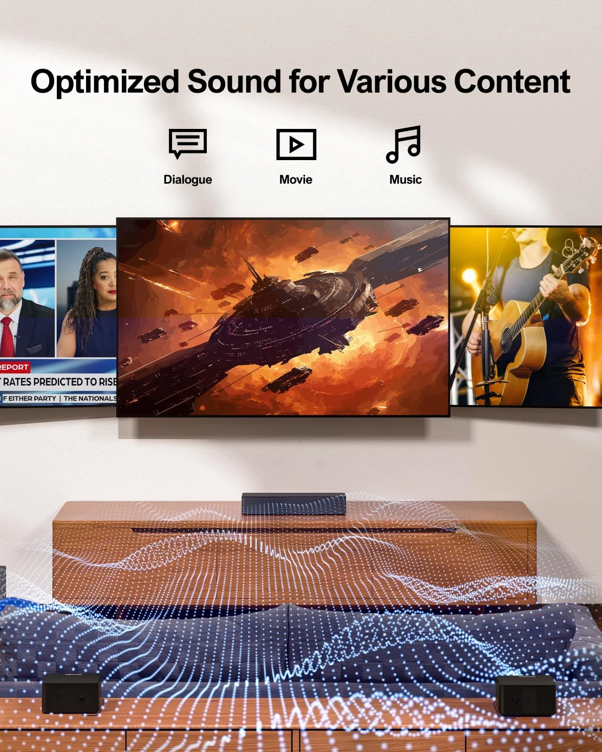 ULTIMEA Poseidon D50 5.1 Soundbar do telewizora z subwooferem i tylnymi głośnikami