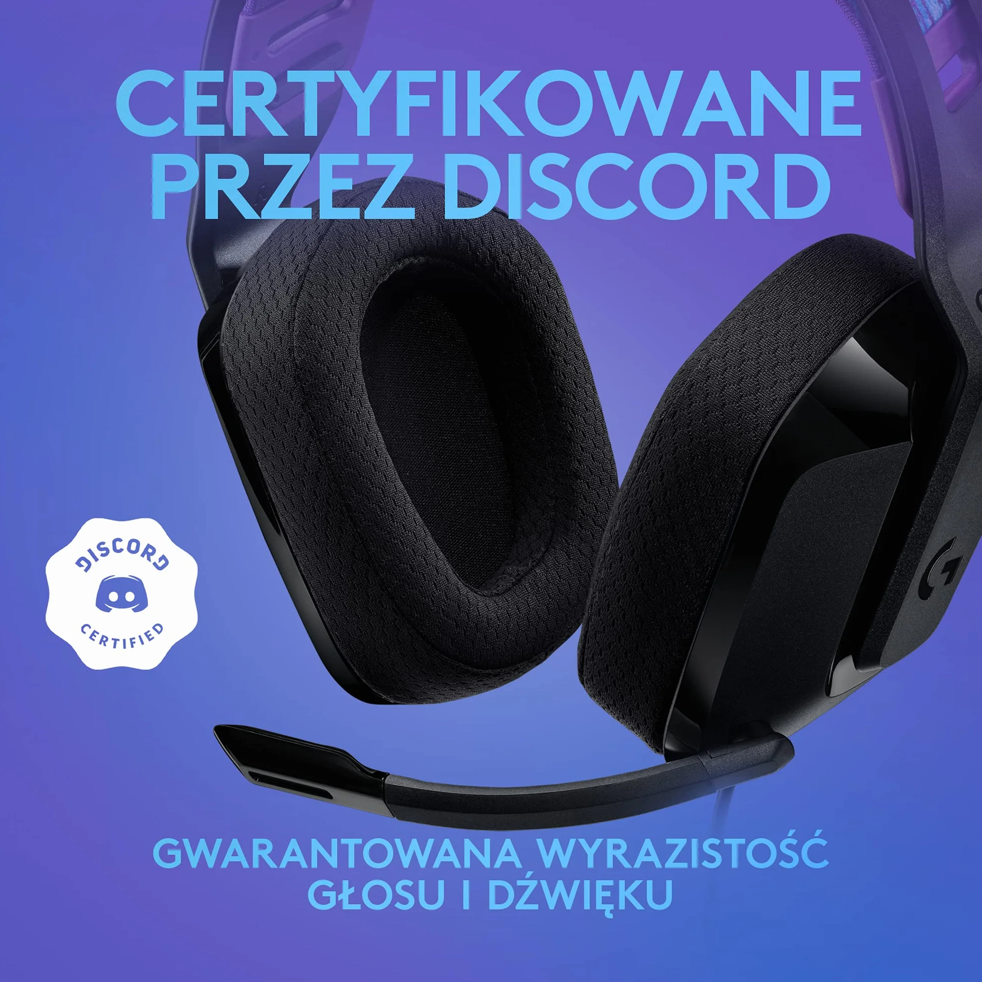 Logitech G335 Przewodowy zestaw słuchawkowy do gier z mikrofonem Flip to Mute, Mini Jack 3,5 mm, nauszniki z pianki memory, kompatybilny z PC, PlayStation, Xbox, Nintendo Switch - Czarny