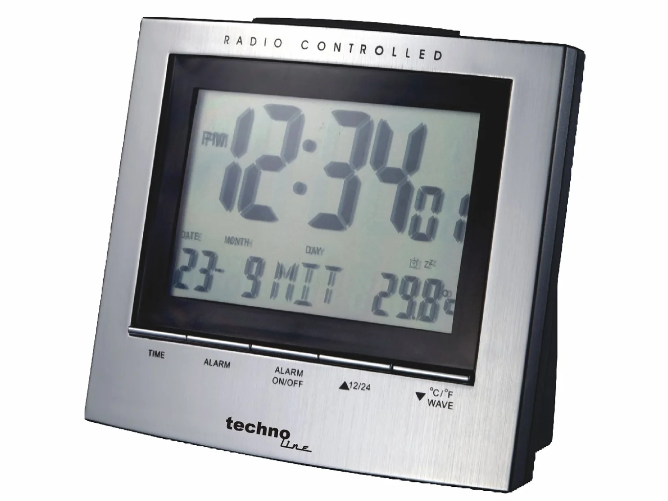 Technoline Bezprzewodowy budzik WT 280 z wyświetlaczem temperatury wewnętrznej i wyświetlaniem daty/dnia tygodnia