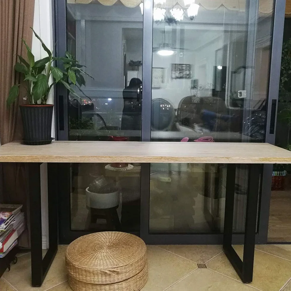 Regulowane nogi w kształcie litery U do nowoczesnych stołów, 2 sztuki, o wysokiej stabilności (czarne, 30 * 100 cm)