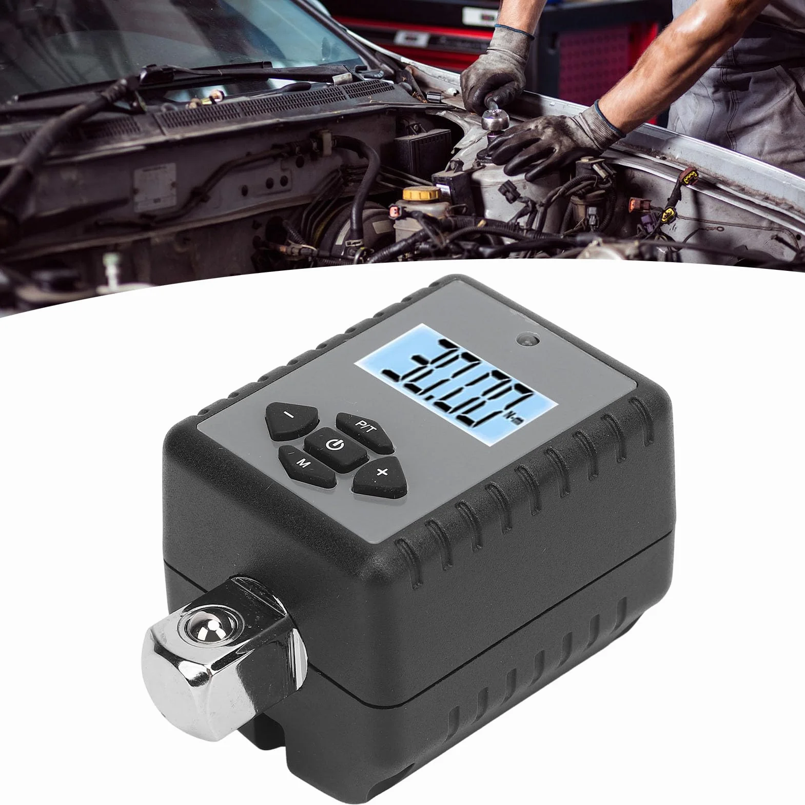 Drfeify 1 2-calowy Cyfrowy Adapter Klucza Skrętnego Stalowy ABS Elektroniczny Konwerter Klucza Skrętnego 17 na 340 N.m Pamięć Brzęczyka LED dla Mechaników Samochodowych i Motocyklowych