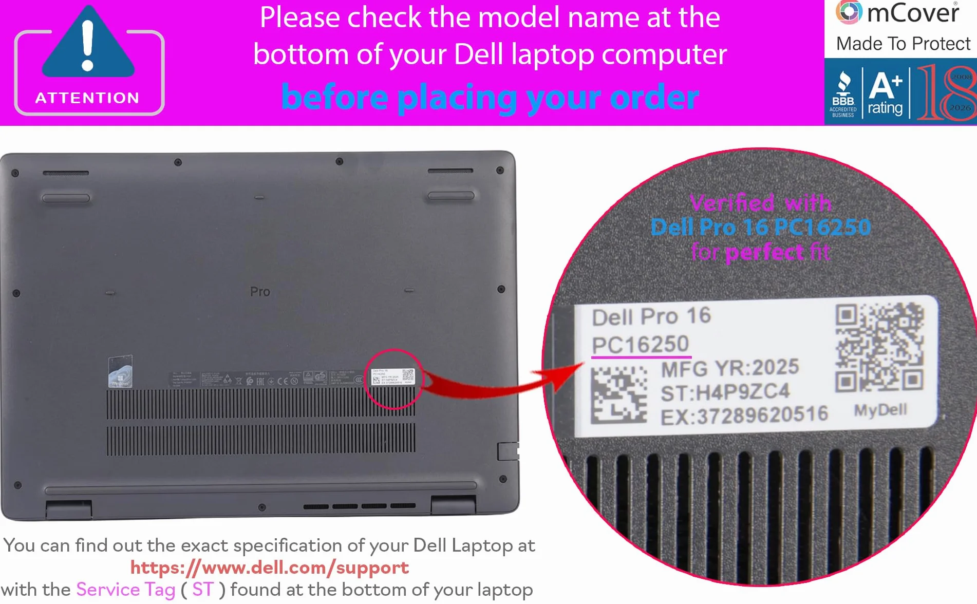 mCover Etui do Dell Pro 16 PC16250 / PC16255 Series Laptop 40.6 cm przezroczyste