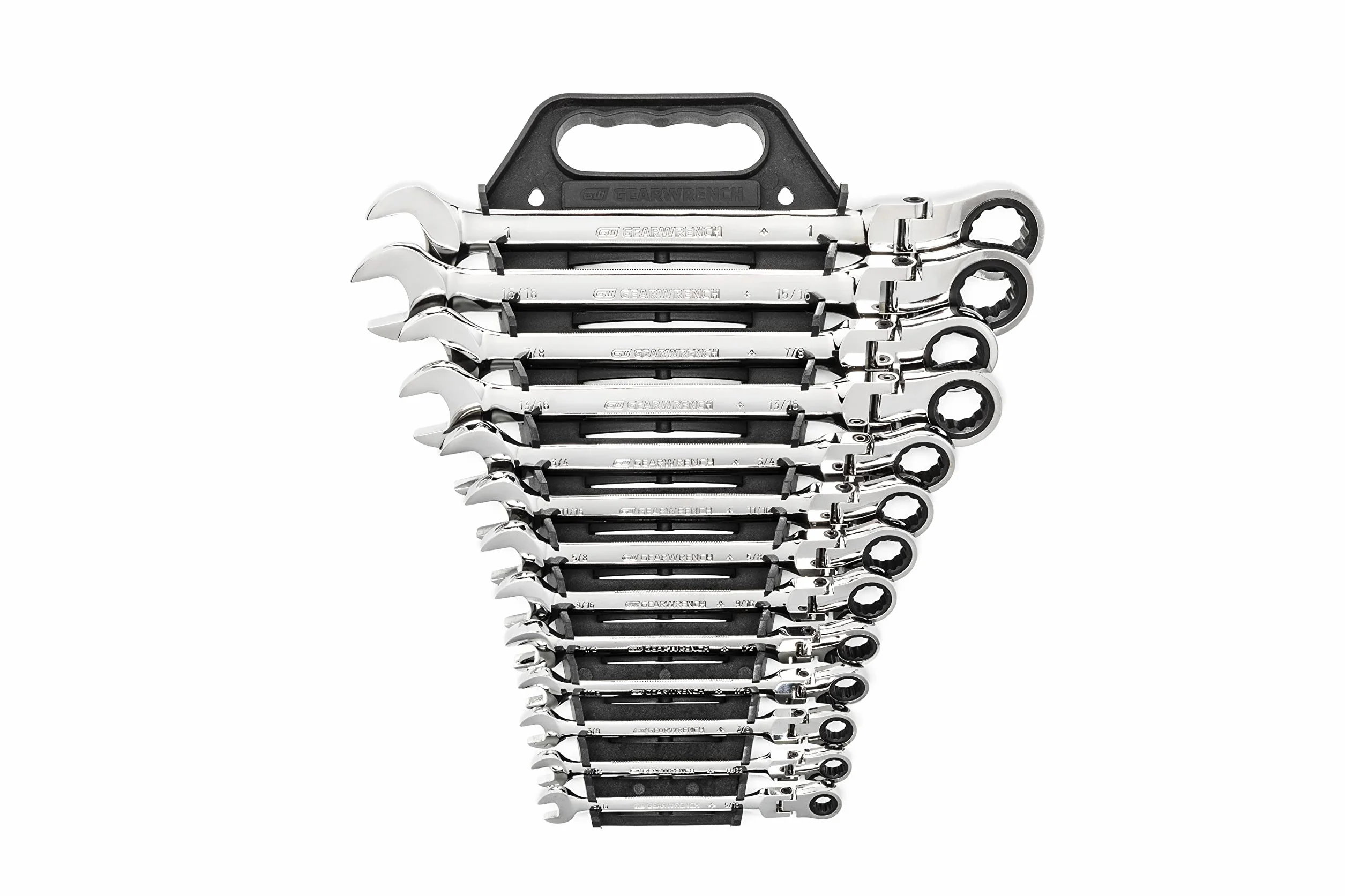 GearWrench 13 szt. 12-częściowy zestaw kluczy płasko-oczkowych z grzechotką, SAE - 9702D