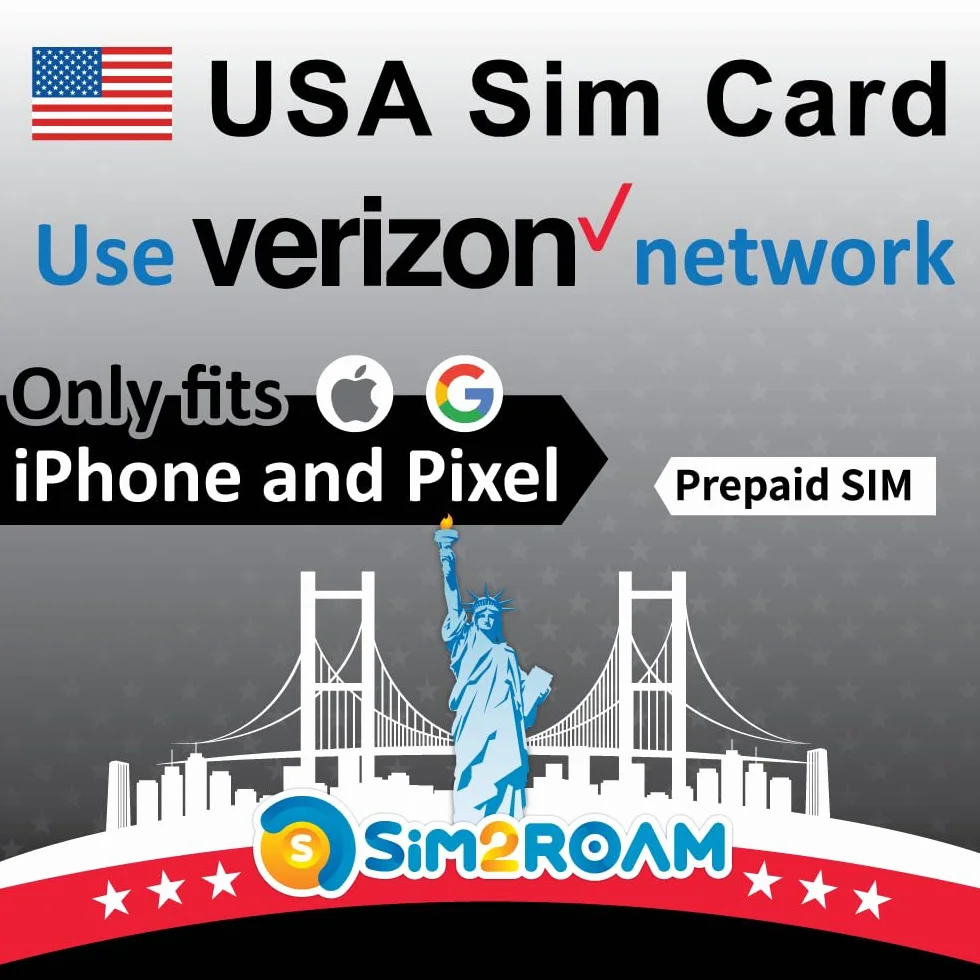 Karta SIM Verizon USA 28 dni Nieograniczone dane połączenia SMS 5G 4G LTE 500 MB Kanada Meksyk 25 GB Hotspot