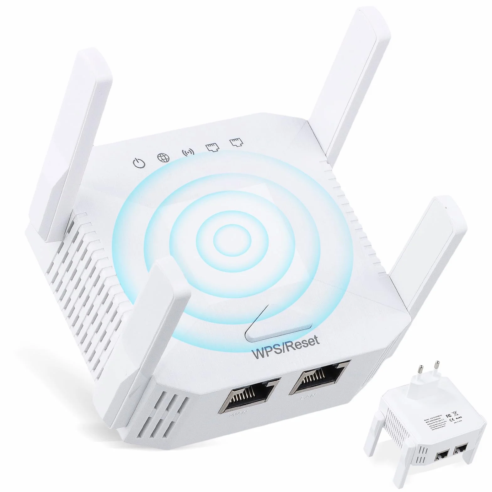 Wzmacniacz WiFi 1200 Mb/s dwuzakresowy 2,4 GHz 5 GHz repeater AP router 4 anteny zewnętrzne port Ethernet