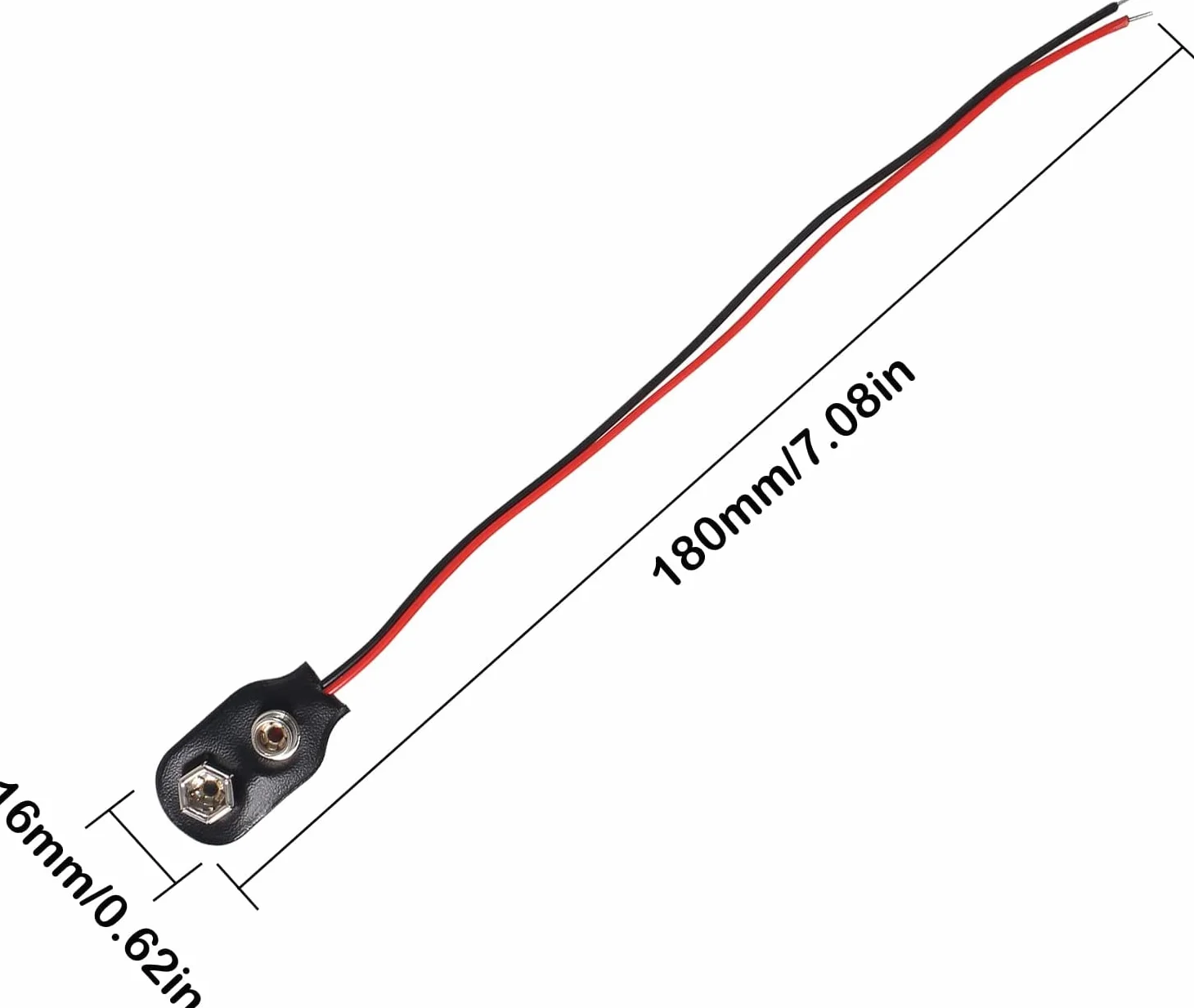 40 sztuk złączy zatrzaskowych do akumulatora 9 V, kabel 15 cm, klamra typu I i T + 10 szt.