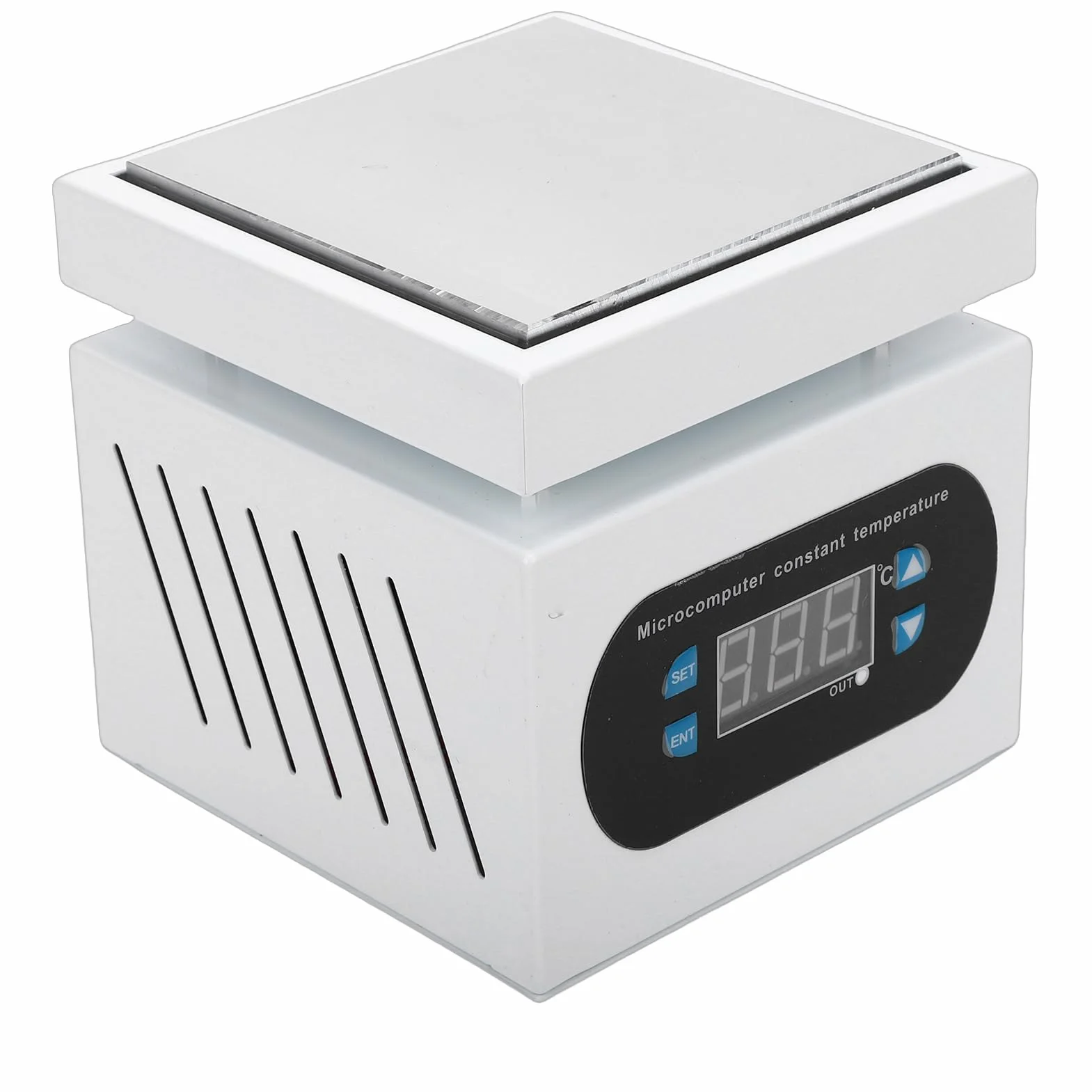 LiebeWH Płyta Grzewcza do Lutowania 350W 100x100mm Aluminium Lotnicze Szybkie Nagrzewanie Precyzyjna Kontrola Temperatury z Wielokątowym Odprowadzaniem Ciepła do Przeróbek PCB i Napraw (wtyczka UE)