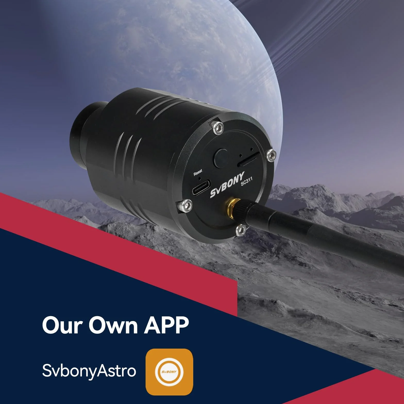 Svbony SC311 Teleskop WiFi Kamera Astronomiczna, 4 Punktowe Połączenie Okulary Teleskopowe z Kolorowym Czujnikiem CMOS IMX662, Okular Elektroniczny z Kartą TF 32GB do Fotografii EAA i Planetarnej