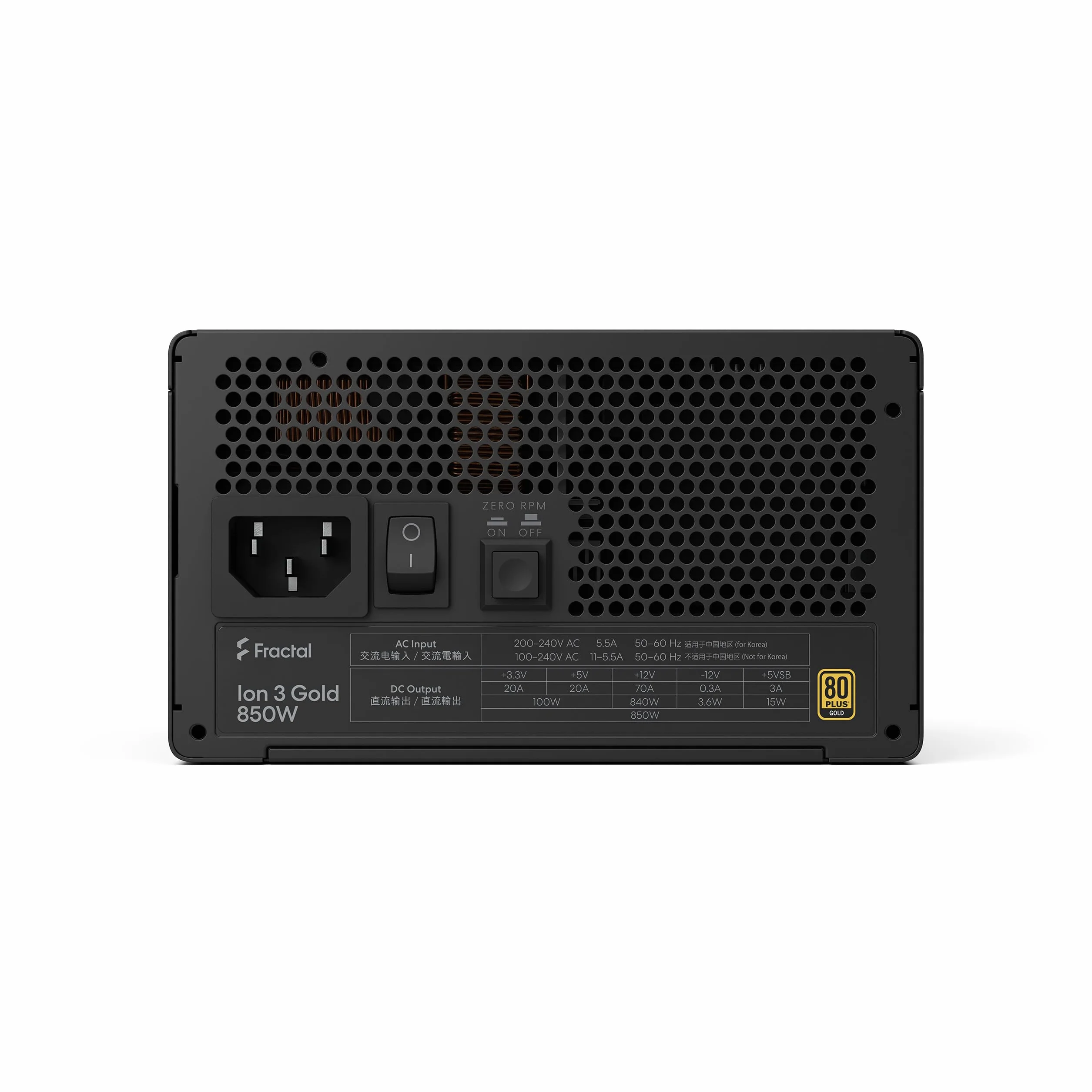 Fractal Design Ion 3 Gold 850 W Black 80 PLUS Gold w pełni modułowy zasilacz ATX12V 3.1