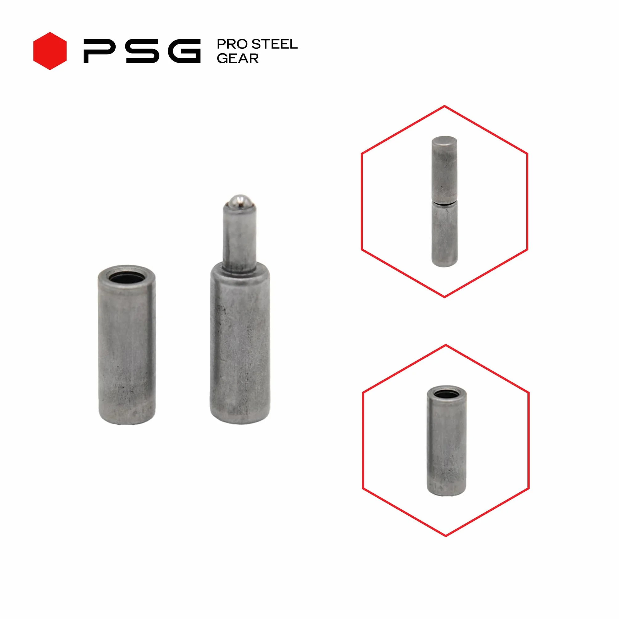 PSG Zawias toczony FI 12 x H60 mm Zawiasy z kulką do bramy do furtki drzwi
