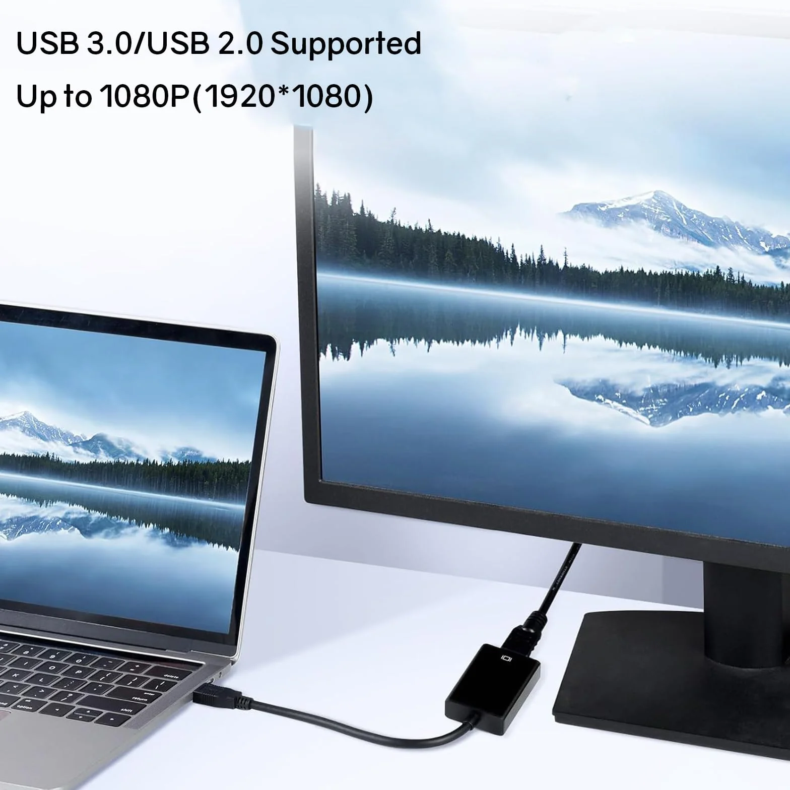 VIEVRE Adapter USB HDMI 3.0/2.0 HD 1080p Konwerter Komputer Laptop HDTV