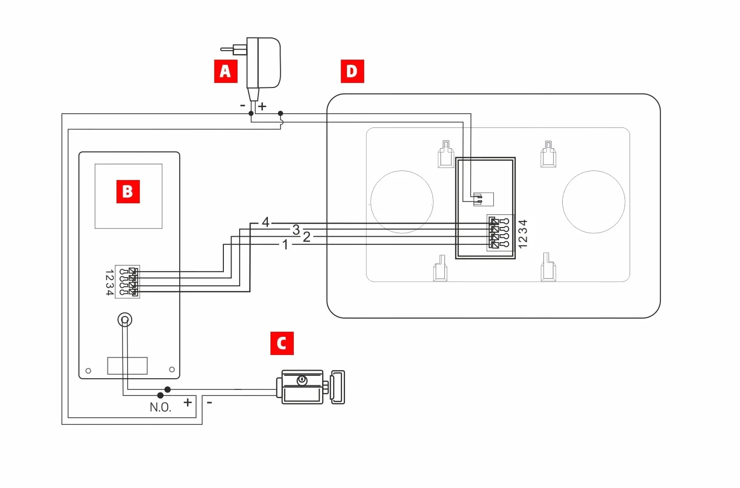 Eura VDP-45A3 Alpha wideodomofon, biały, 7-calowy kolorowy monitor, 4 przewody