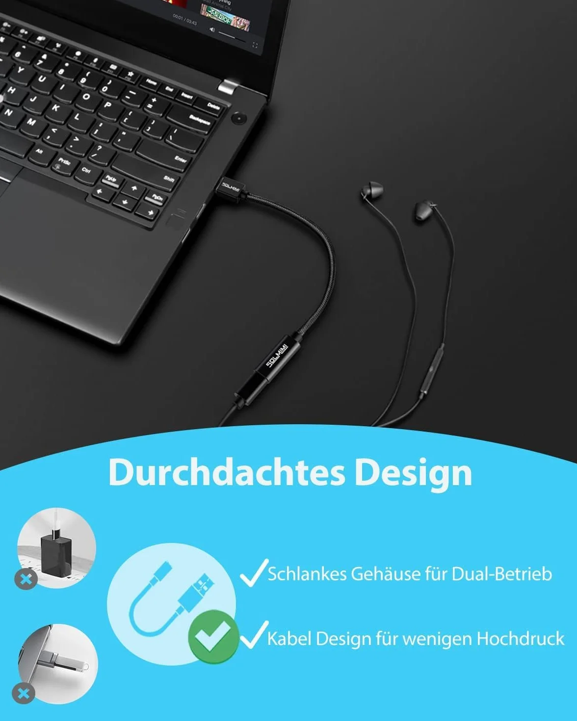 Adapter USB A na USB C wtyczka do smartfona, laptopa, tabletu