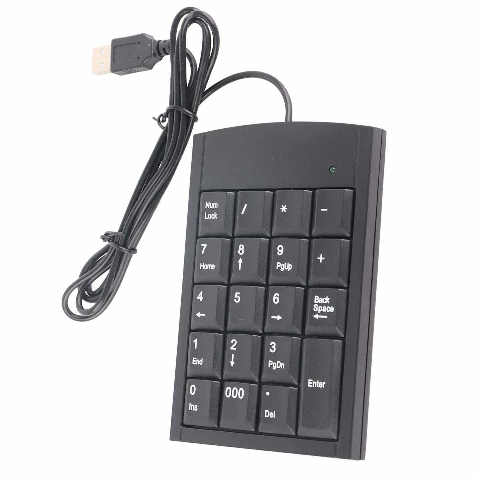 Przewodowa klawiatura numeryczna mini USB 19-klawiszowa czarna do laptopa PC
