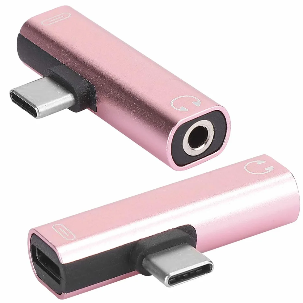Adapter Słuchawkowy USB C do 3.5 mm Typu C 2 w 1 Przewód Audio i Ładowarki