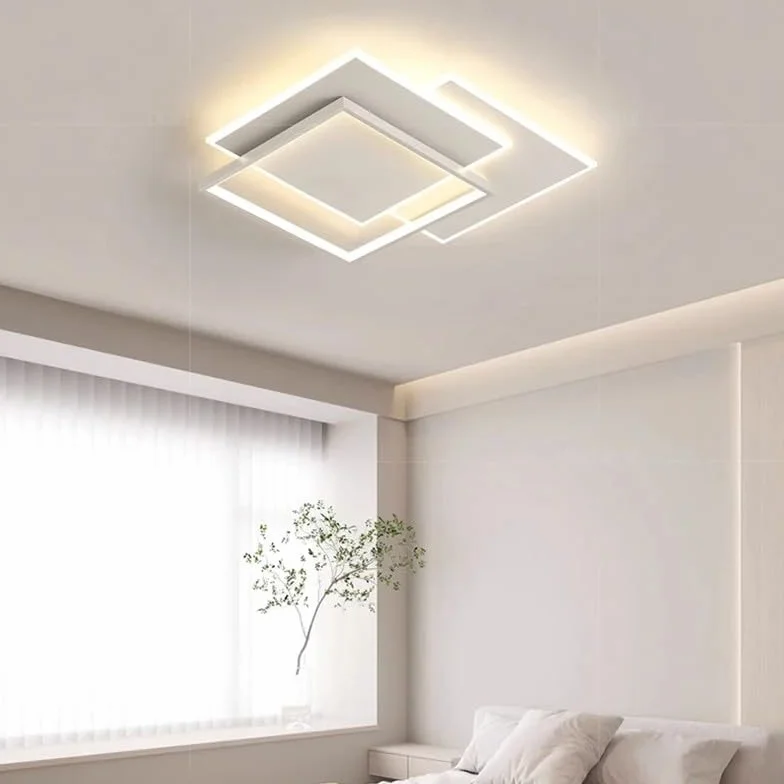 Nowoczesna lampa sufitowa LED do salonu, dekoracja domu, pilot zdalnego sterowania, sypialnia dziecięca, lampa do jadalni (biała 40 x 40 cm, 3 kolory)
