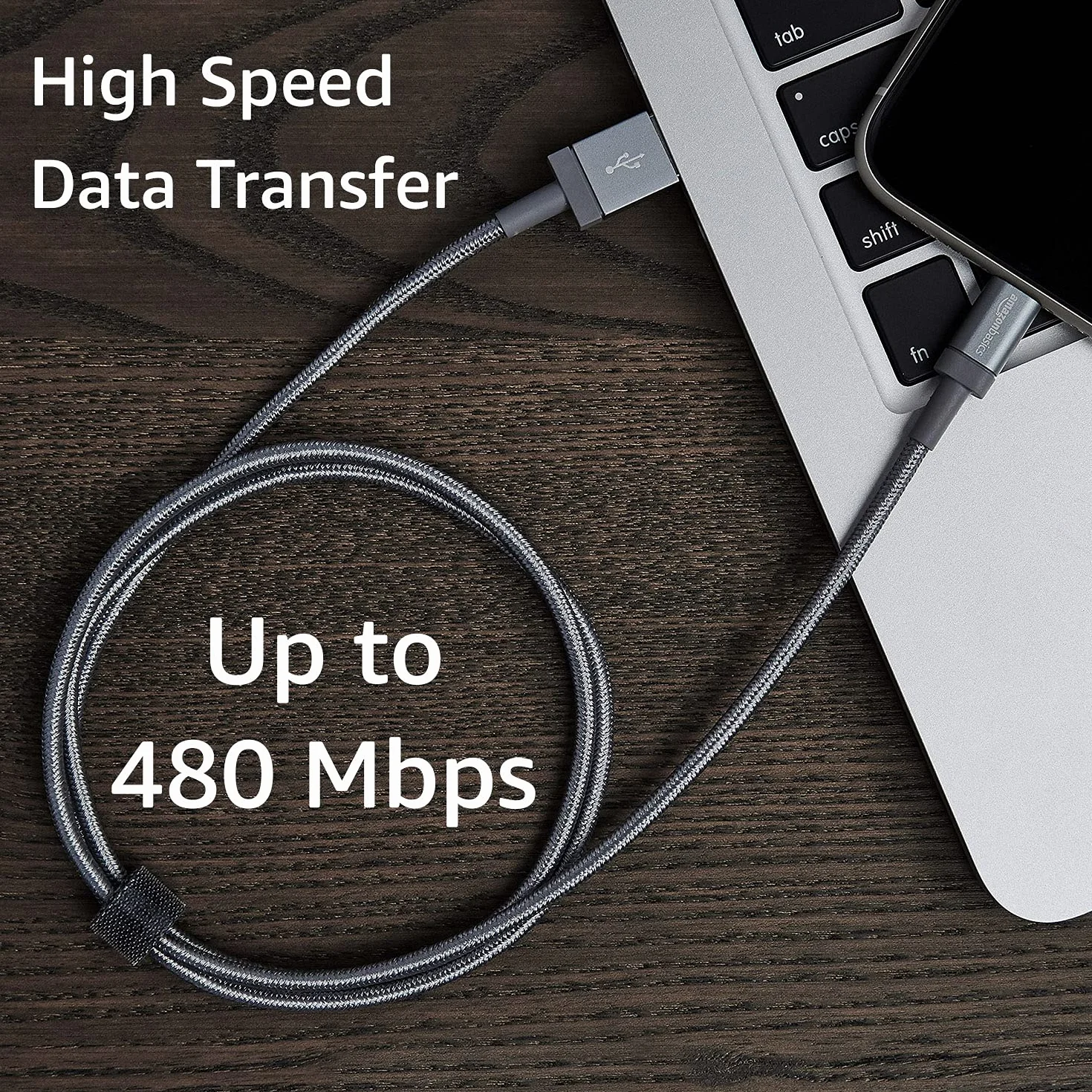 Amazon Basics Kabel USB-A na Lightning Nylonowy MFi 0,9 m do iPhone'a
